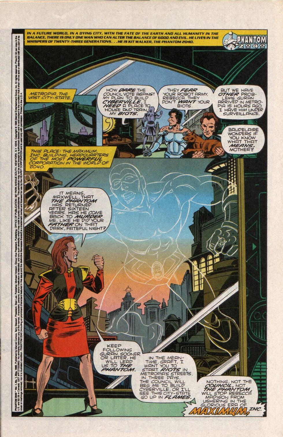 Read online Phantom 2040 comic -  Issue #1 - 3
