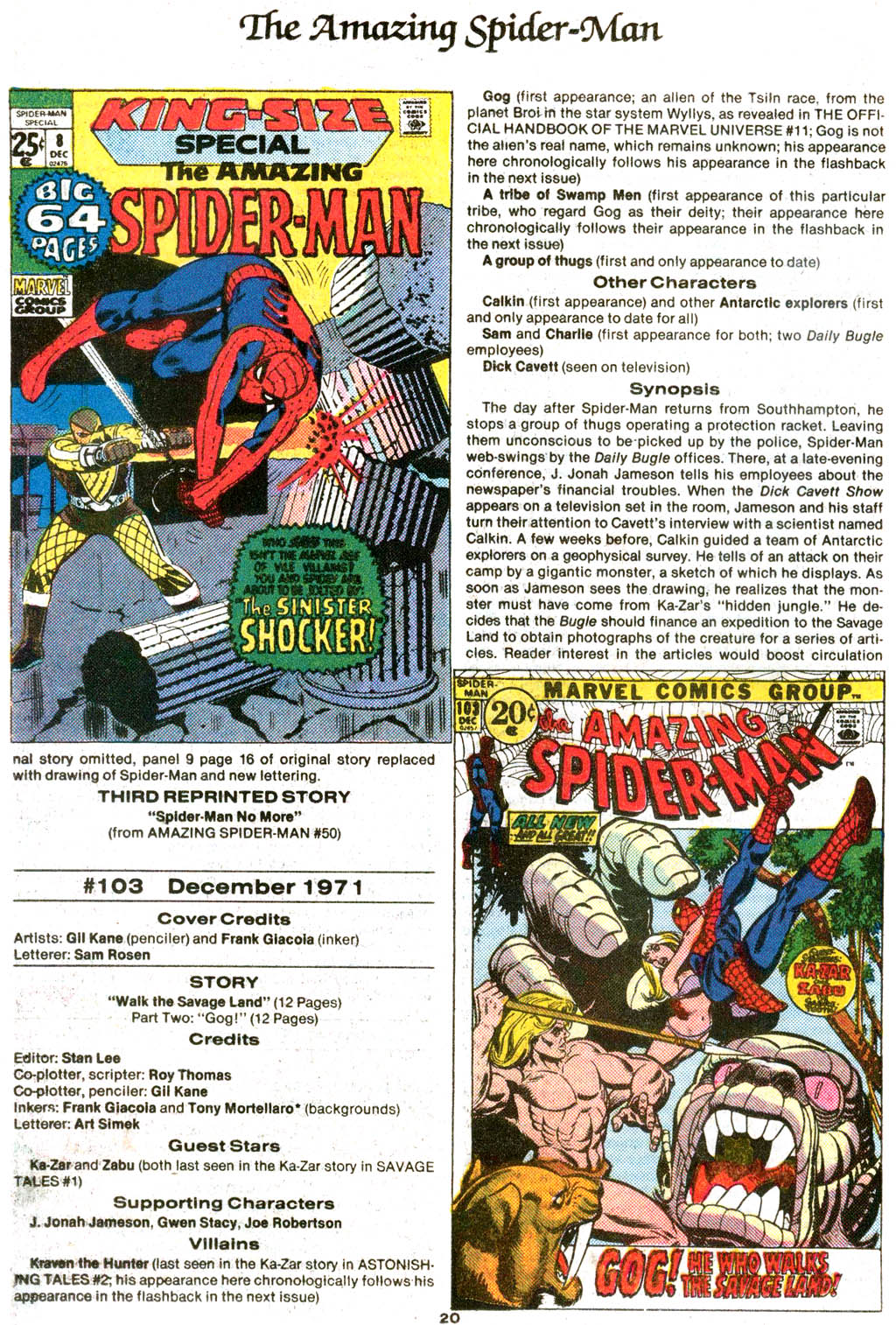 Read online The Official Marvel Index to The Amazing Spider-Man comic -  Issue #4 - 22
