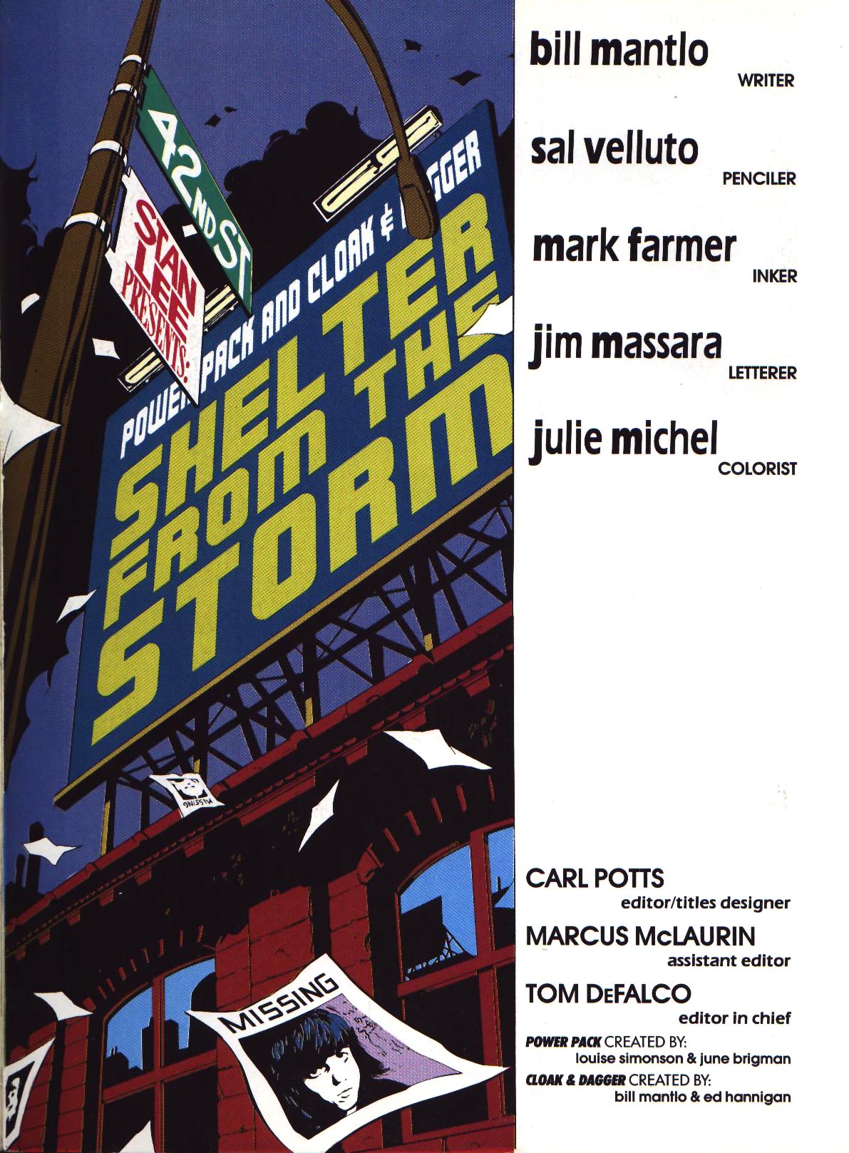 Read online Marvel Graphic Novel: Cloak and Dagger and Power Pack: Shelter From The Storm comic -  Issue # TPB - 2