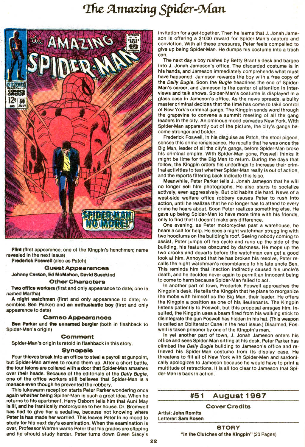 Read online The Official Marvel Index to The Amazing Spider-Man comic -  Issue #2 - 24