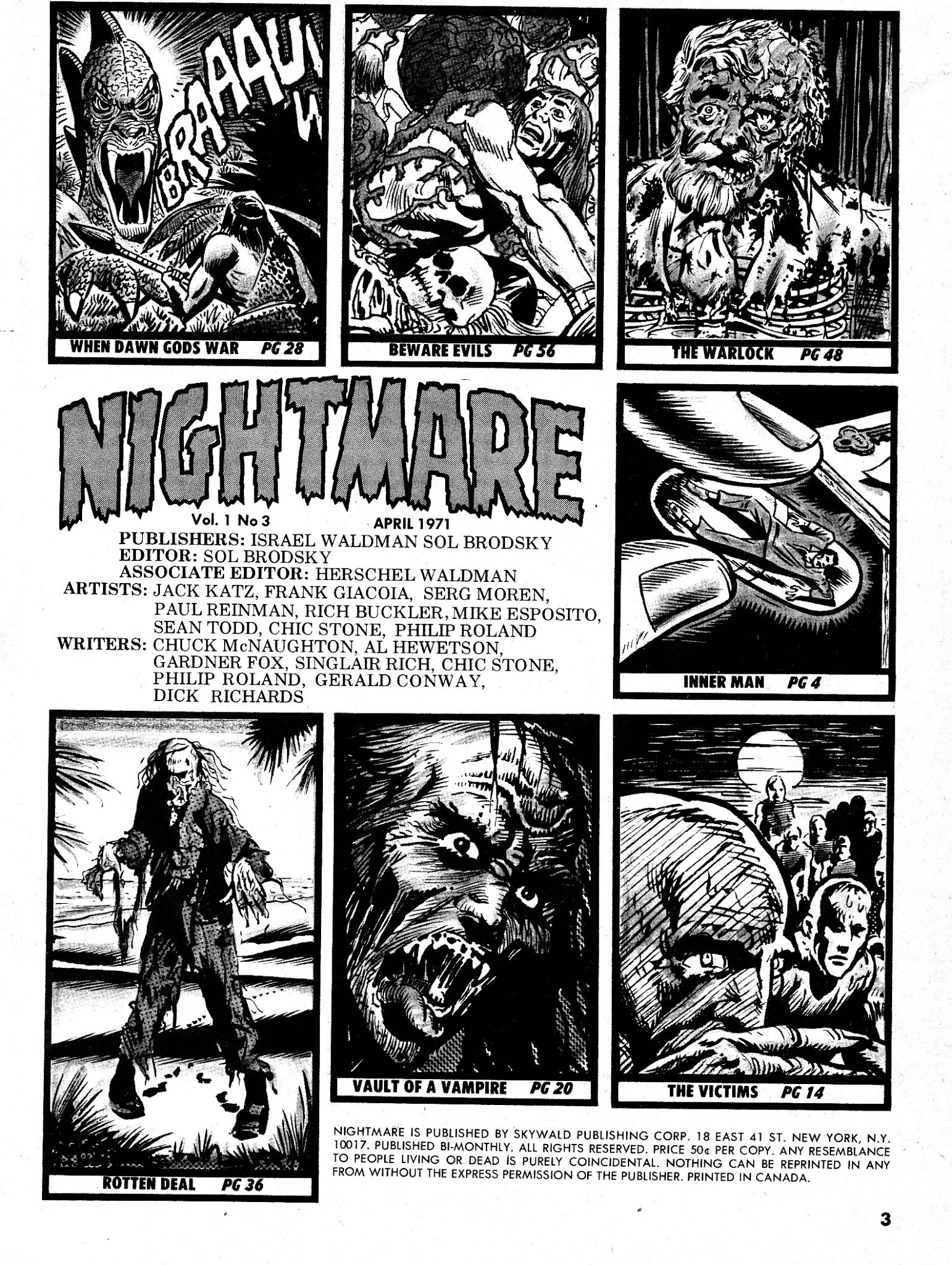 Read online Nightmare (1970) comic -  Issue #3 - 2