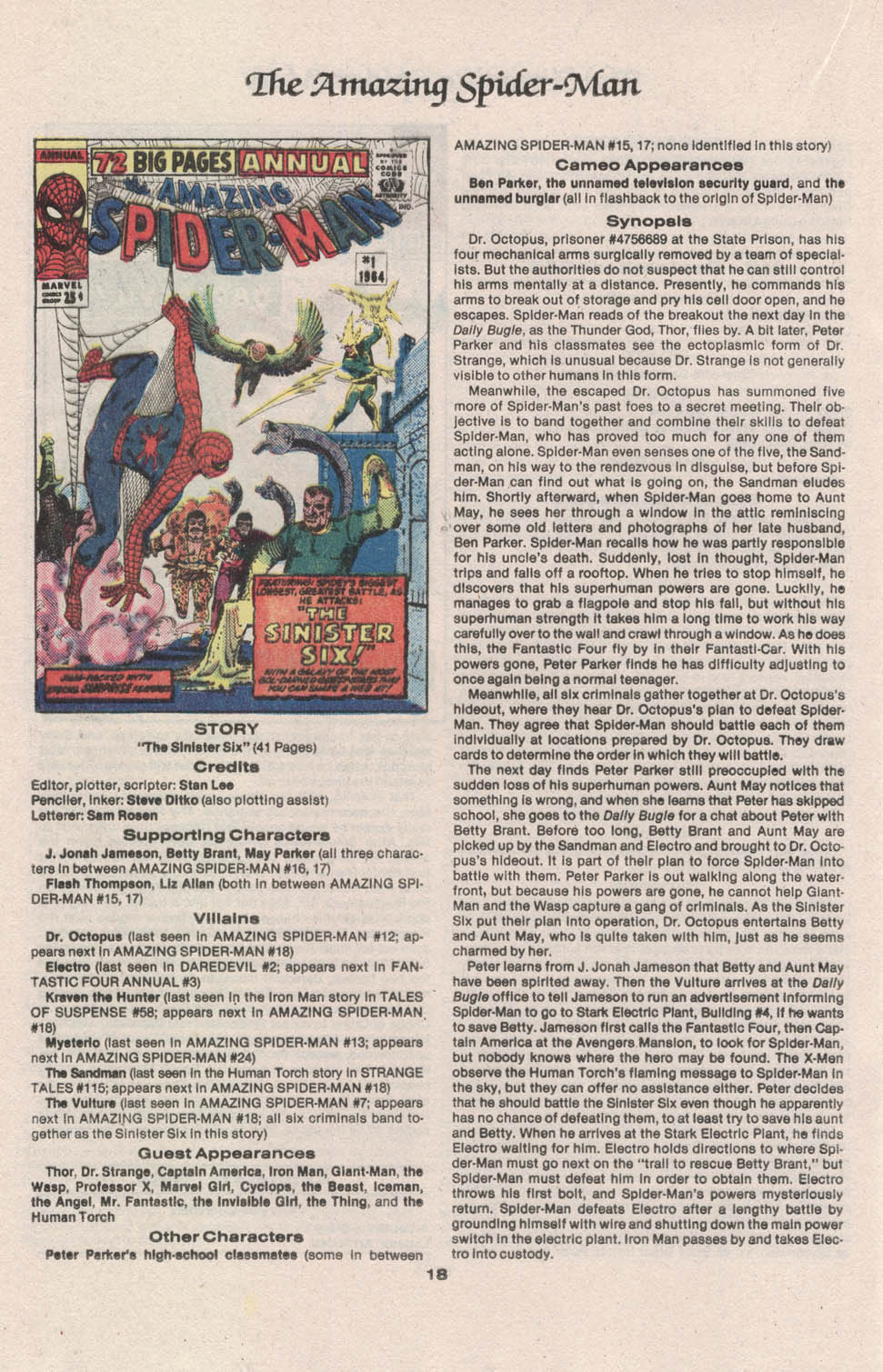 Read online The Official Marvel Index to The Amazing Spider-Man comic -  Issue #1 - 20