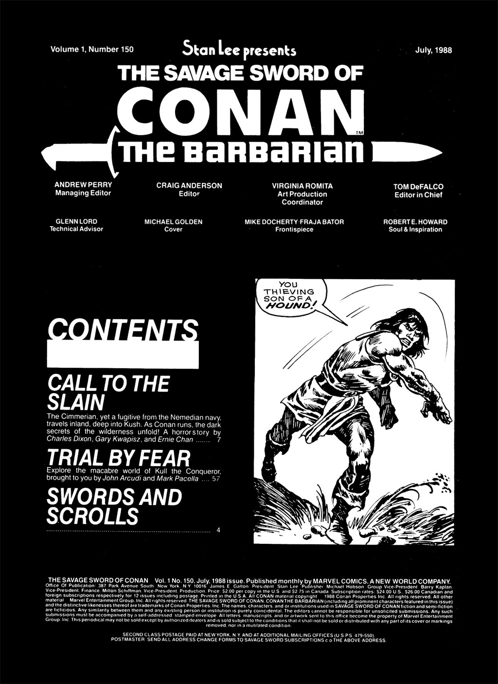Read online The Savage Sword Of Conan comic -  Issue #150 - 3