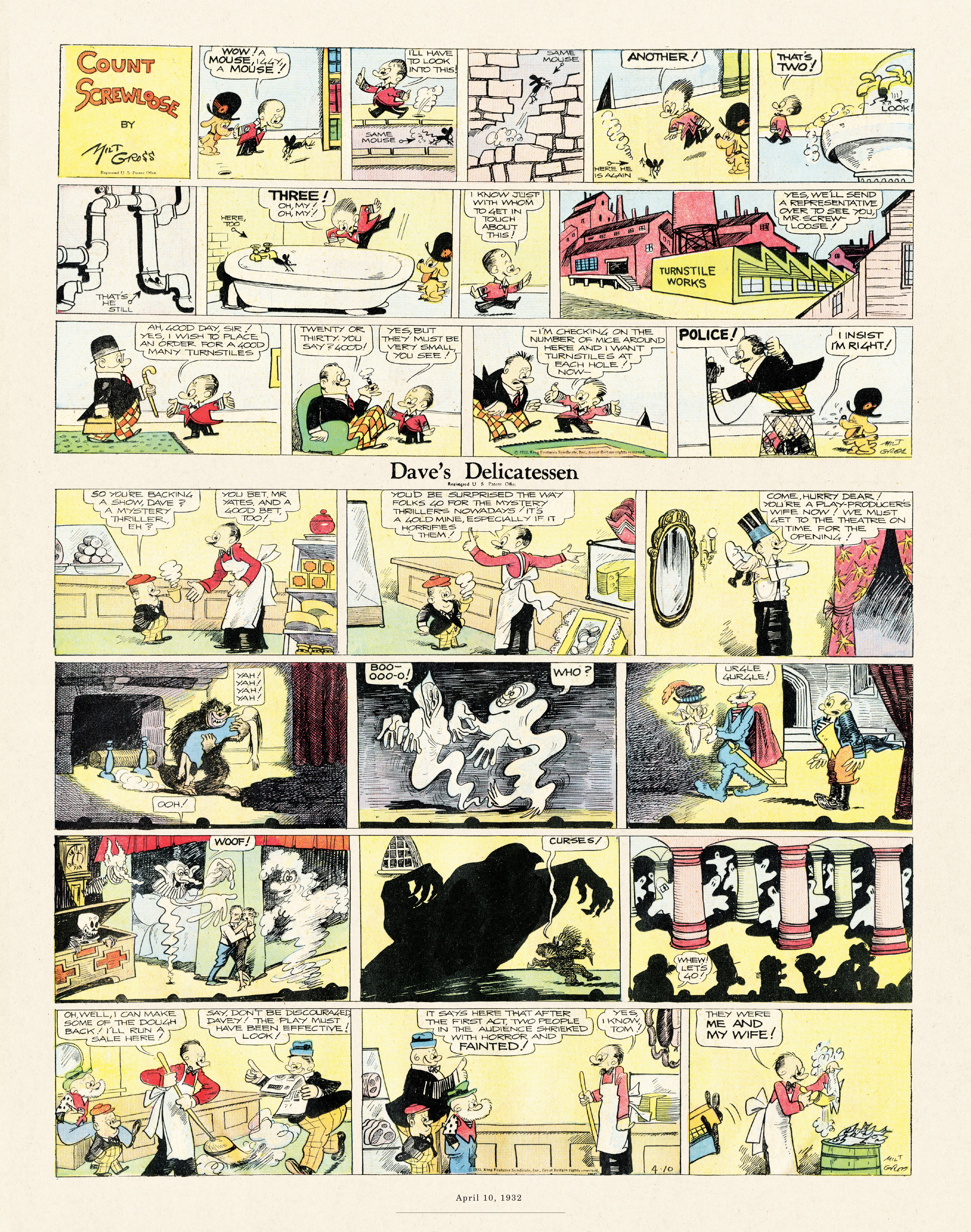 Read online Gross Exaggerations: The Meshuga Comic Strips of Milt Gross comic -  Issue # TPB - 107