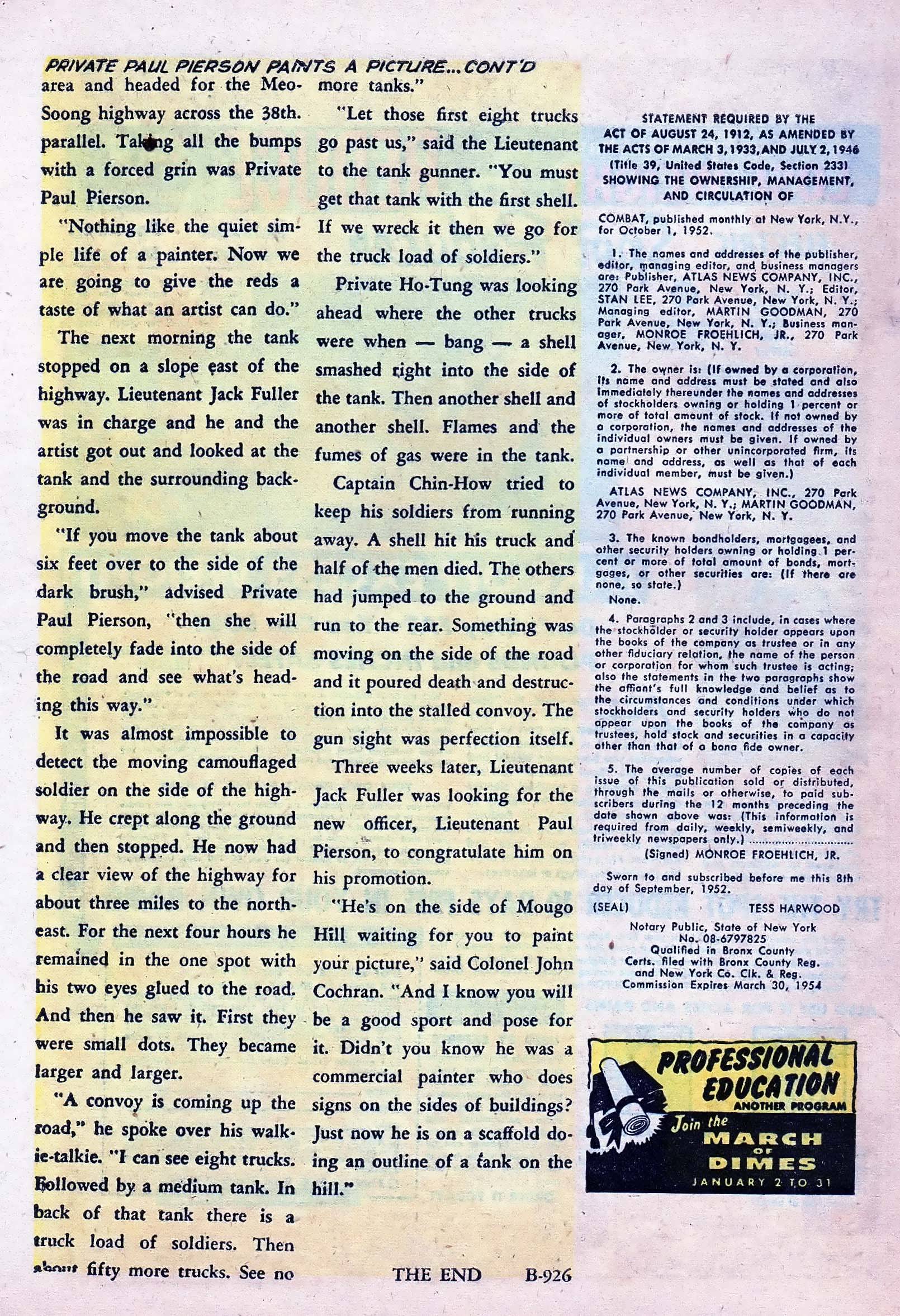 Read online Combat (1952) comic -  Issue #10 - 20
