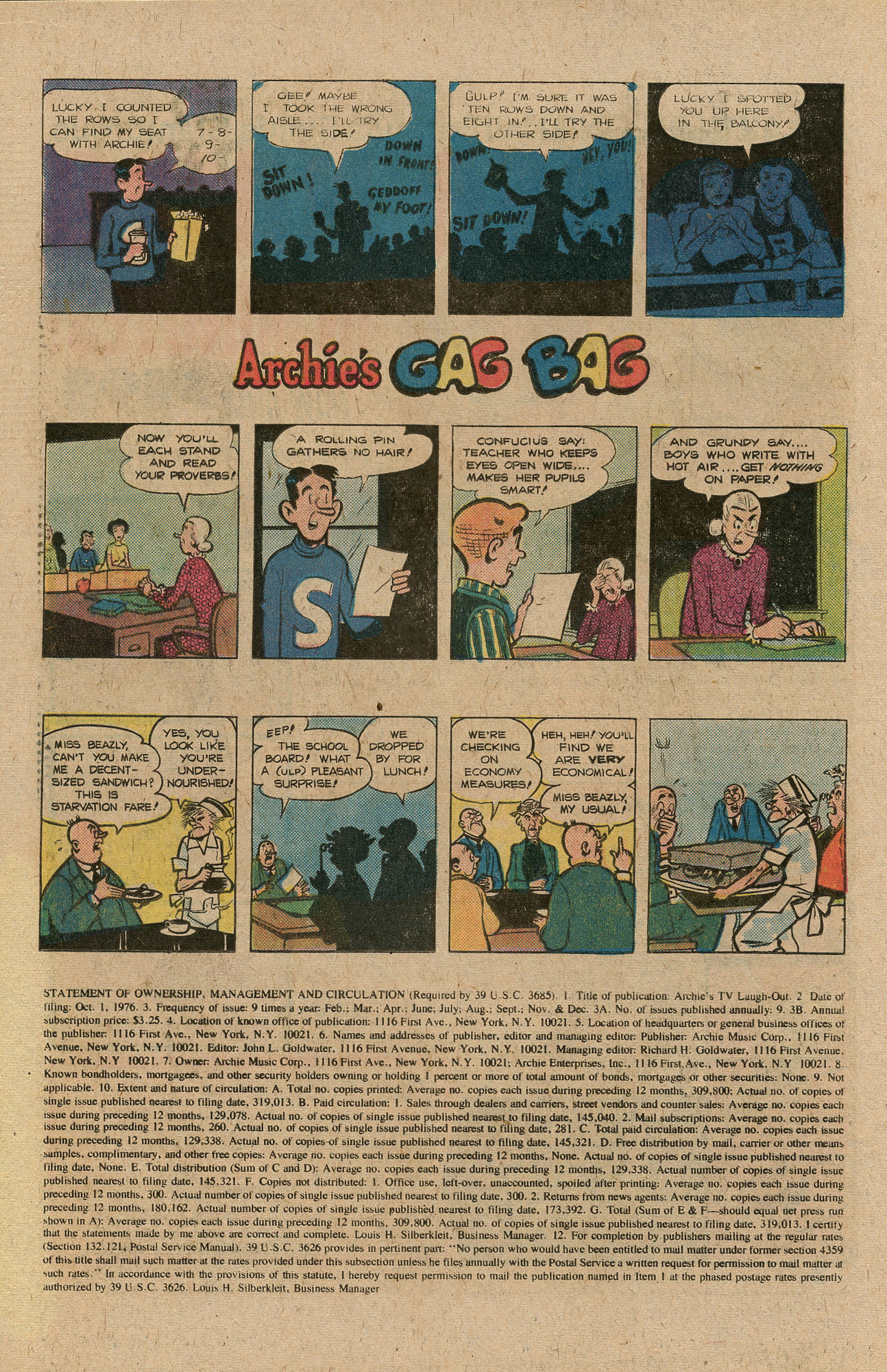 Read online Archie's TV Laugh-Out comic -  Issue #48 - 20