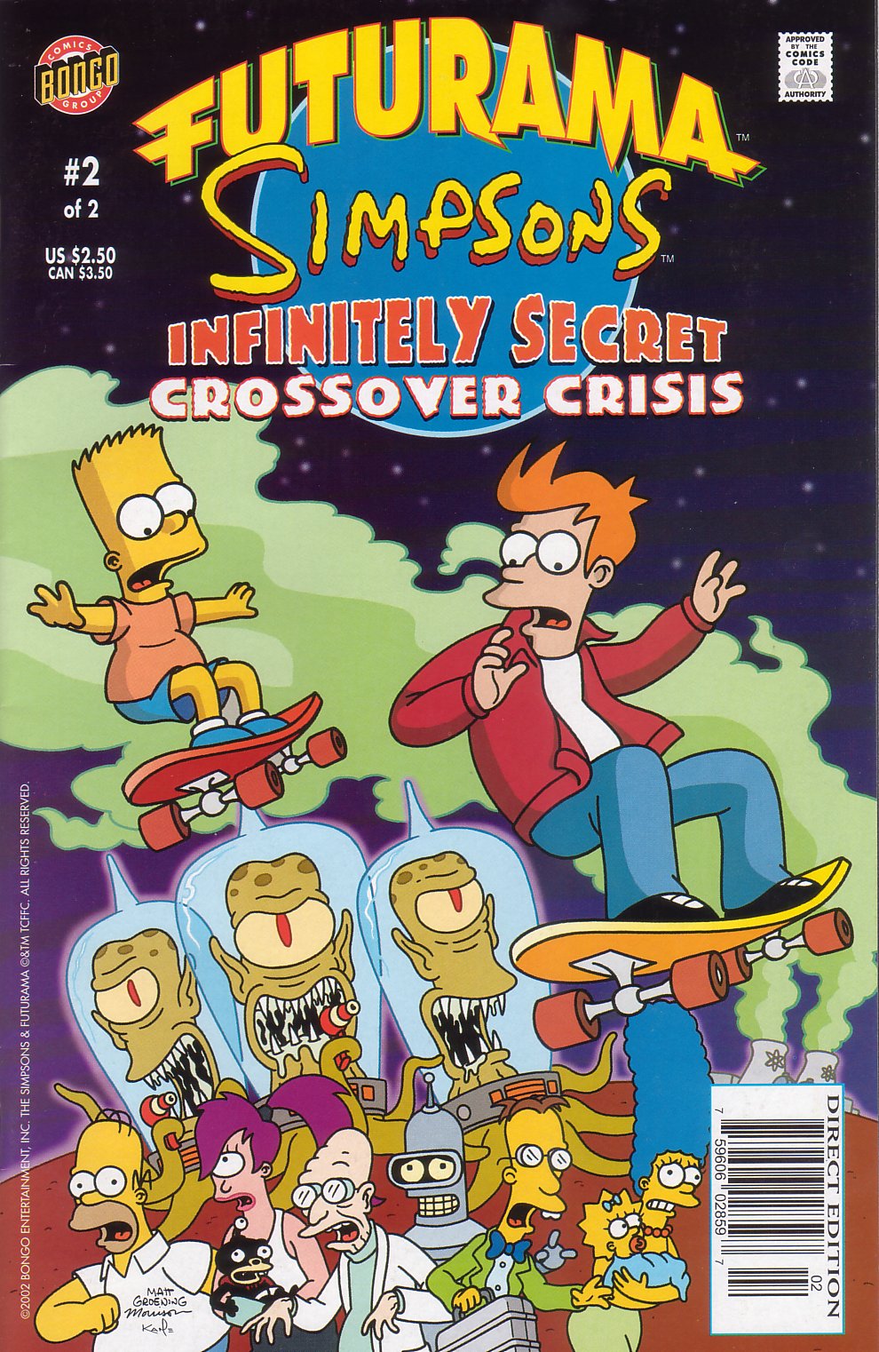 Read online The Futurama/Simpsons Infinitely Secret Crossover Crisis comic -  Issue #2 - 1