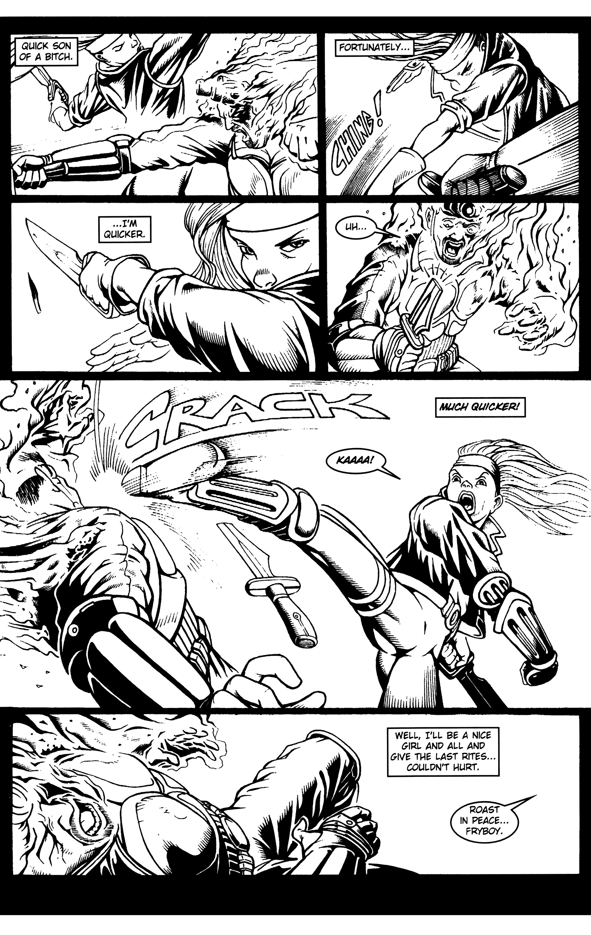 Read online Warrior Nun: Black & White comic -  Issue #18 - 18