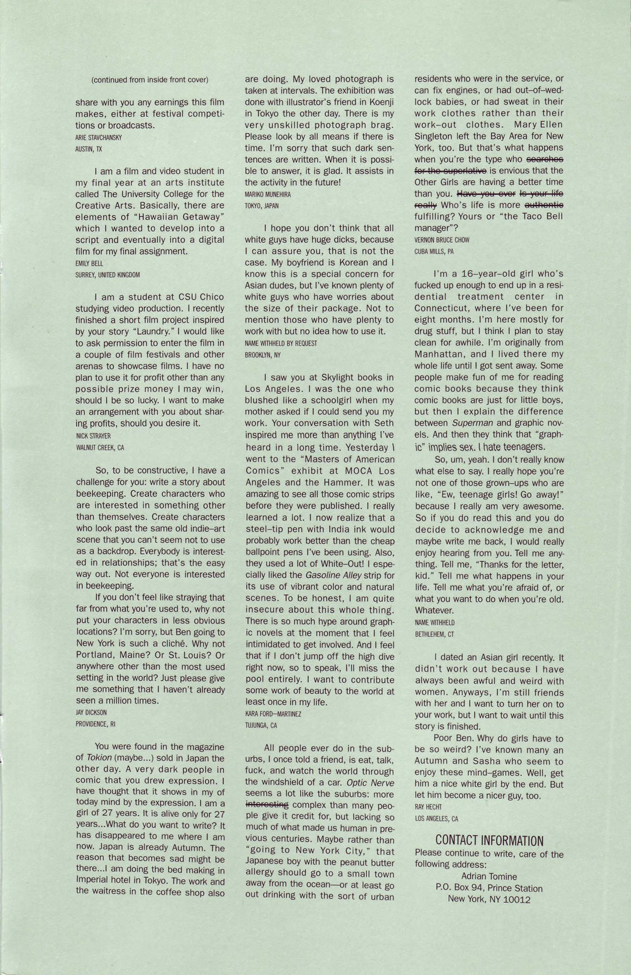 Read online Optic Nerve comic -  Issue #11 - 35