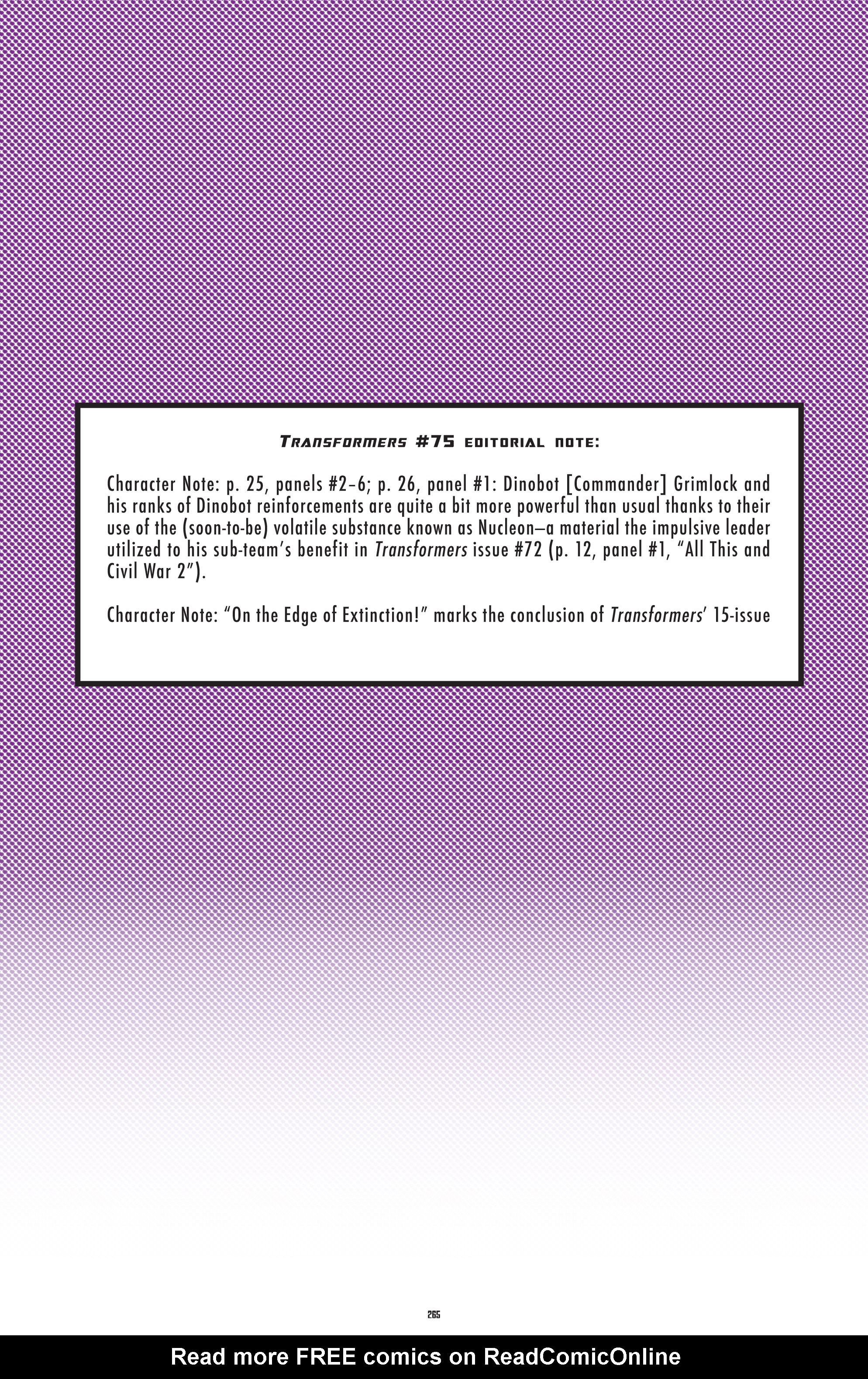 Read online The Transformers Classics comic -  Issue # TPB 6 - 262