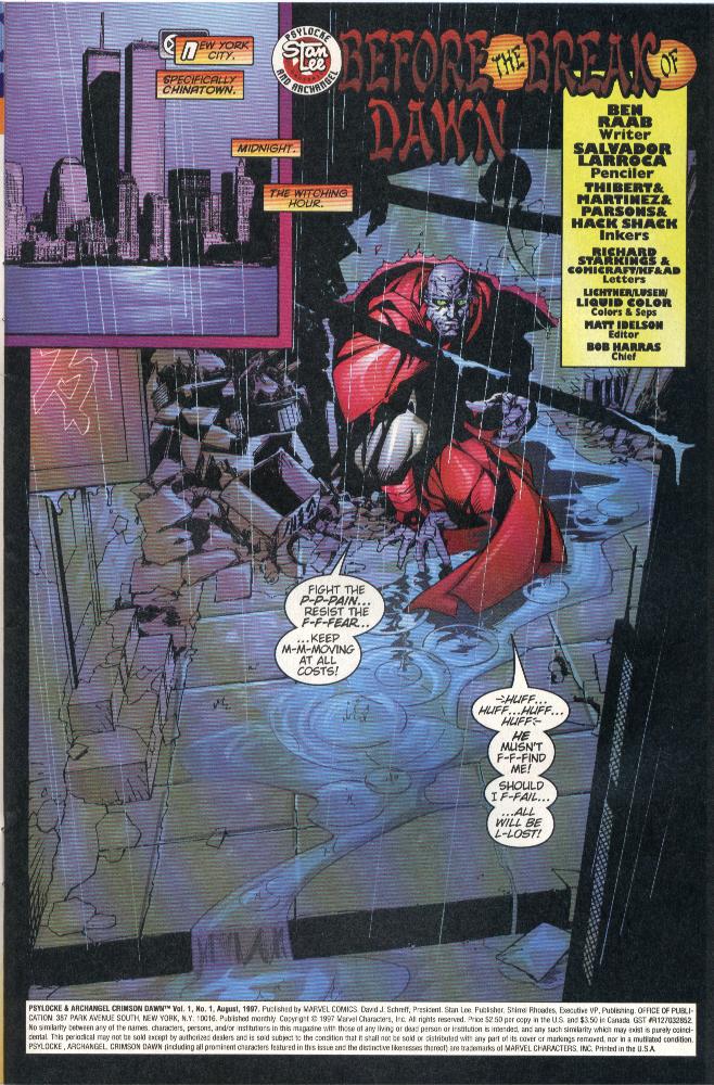 Psylocke & Archangel Crimson Dawn issue 1 - Page 2