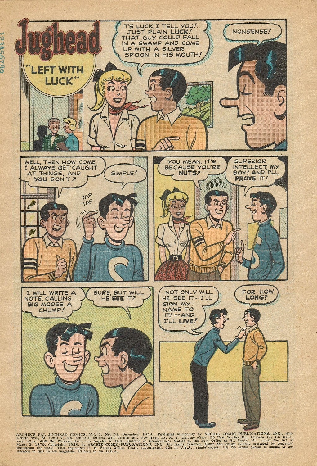 Read online Archie's Pal Jughead comic -  Issue #51 - 3