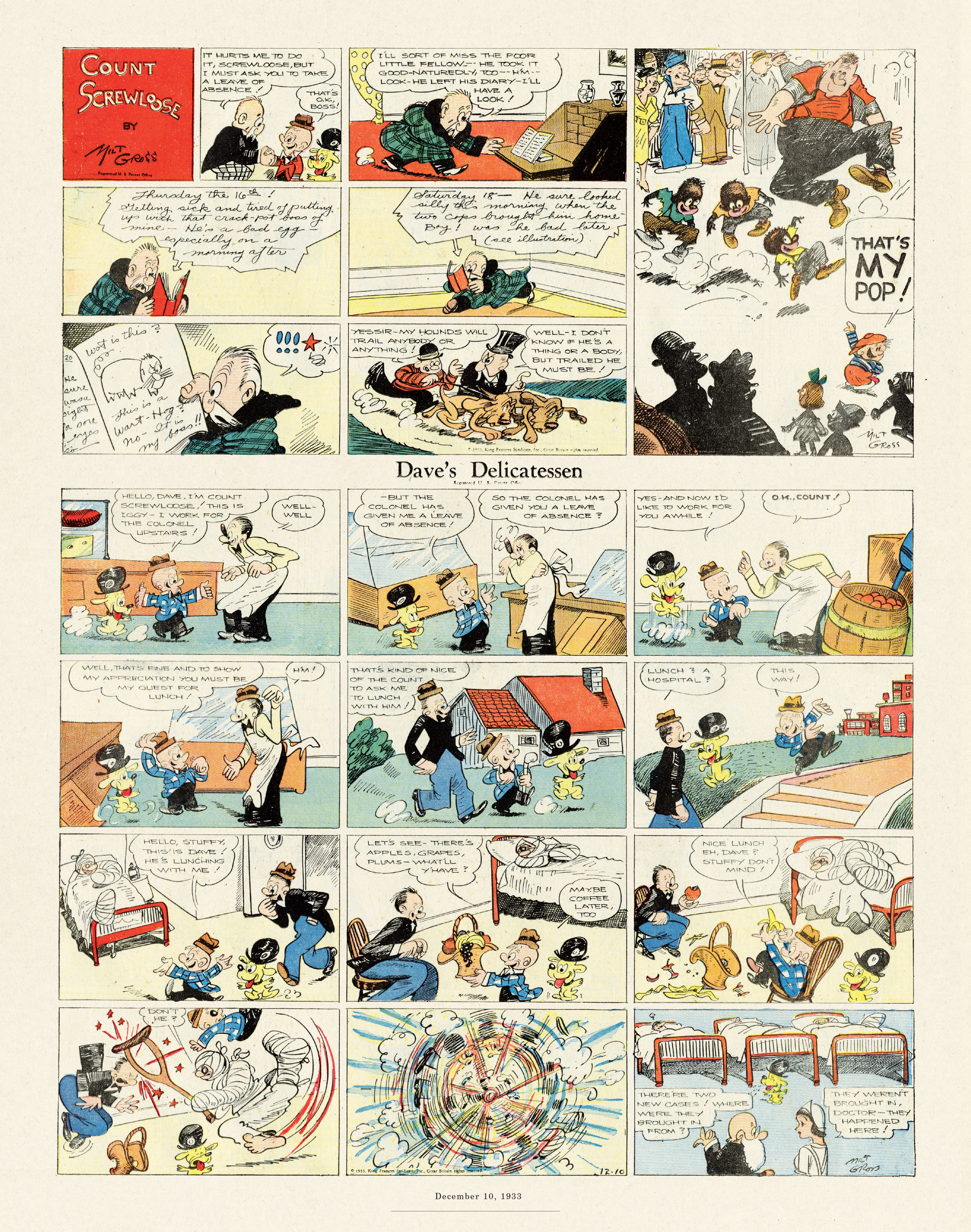 Read online Gross Exaggerations: The Meshuga Comic Strips of Milt Gross comic -  Issue # TPB - 124