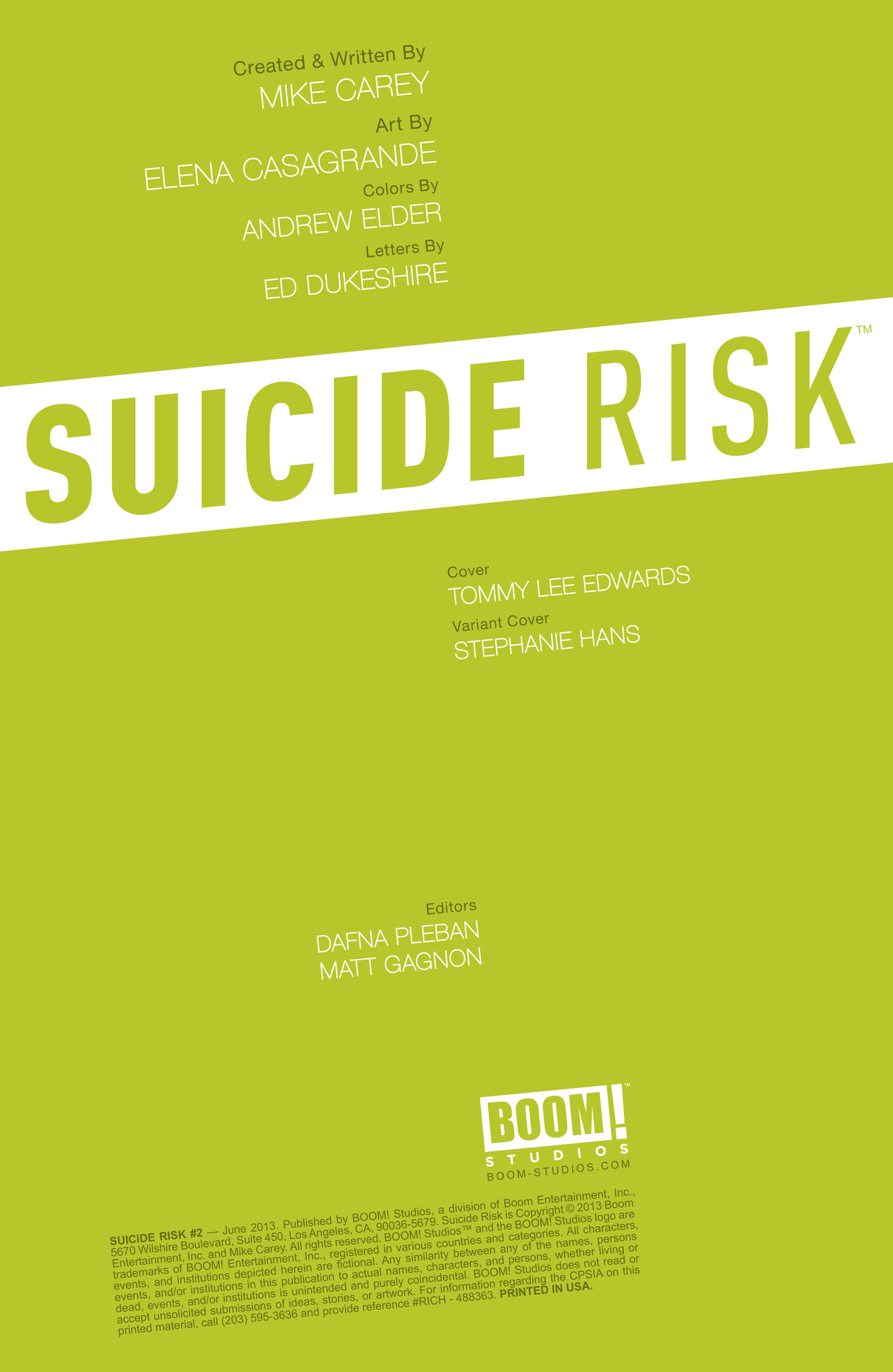Read online Suicide Risk comic -  Issue #2 - 2