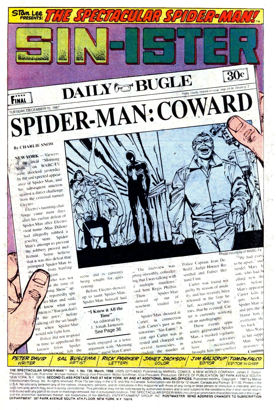 Read online The Spectacular Spider-Man (1976) comic -  Issue #136 - 2