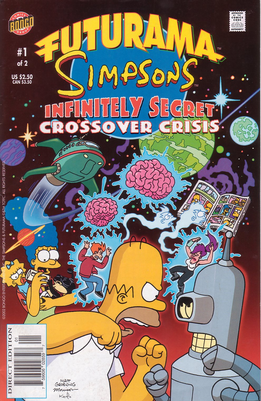 The Futurama/Simpsons Infinitely Secret Crossover Crisis issue 1 - Page 1