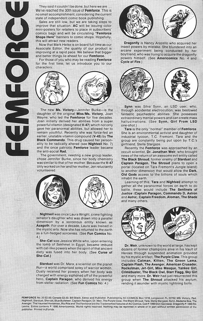 Read online Femforce comic -  Issue #30 - 2