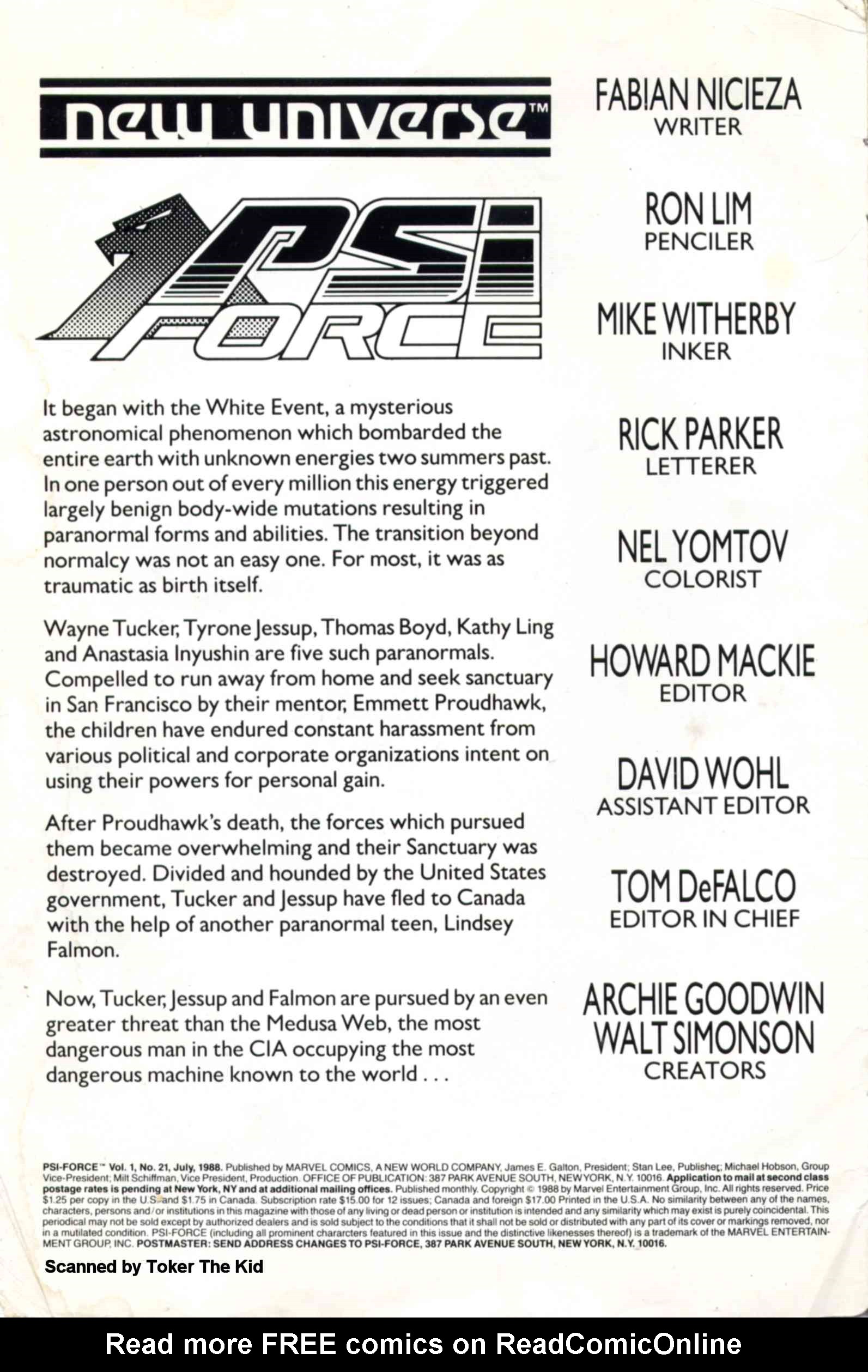 Read online Psi-Force comic -  Issue #21 - 2
