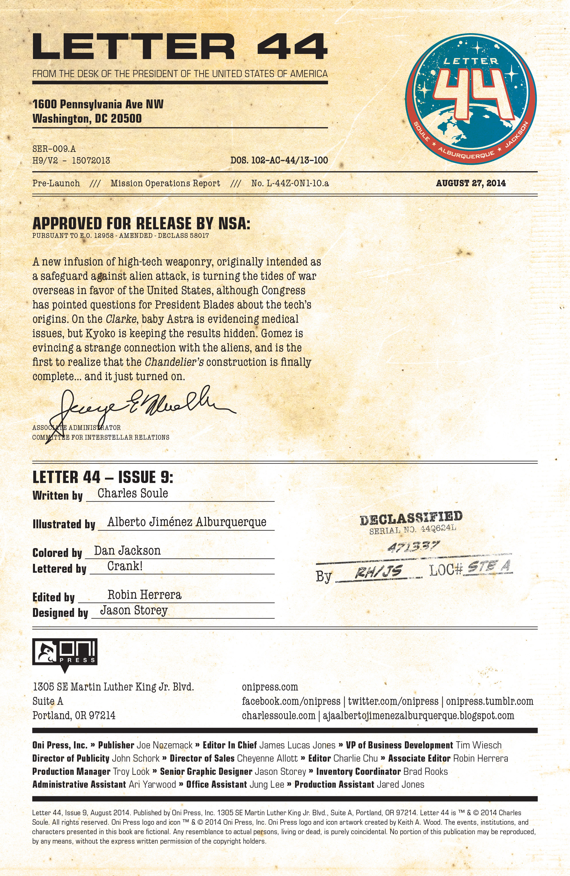 Read online Letter 44 comic -  Issue #9 - 2