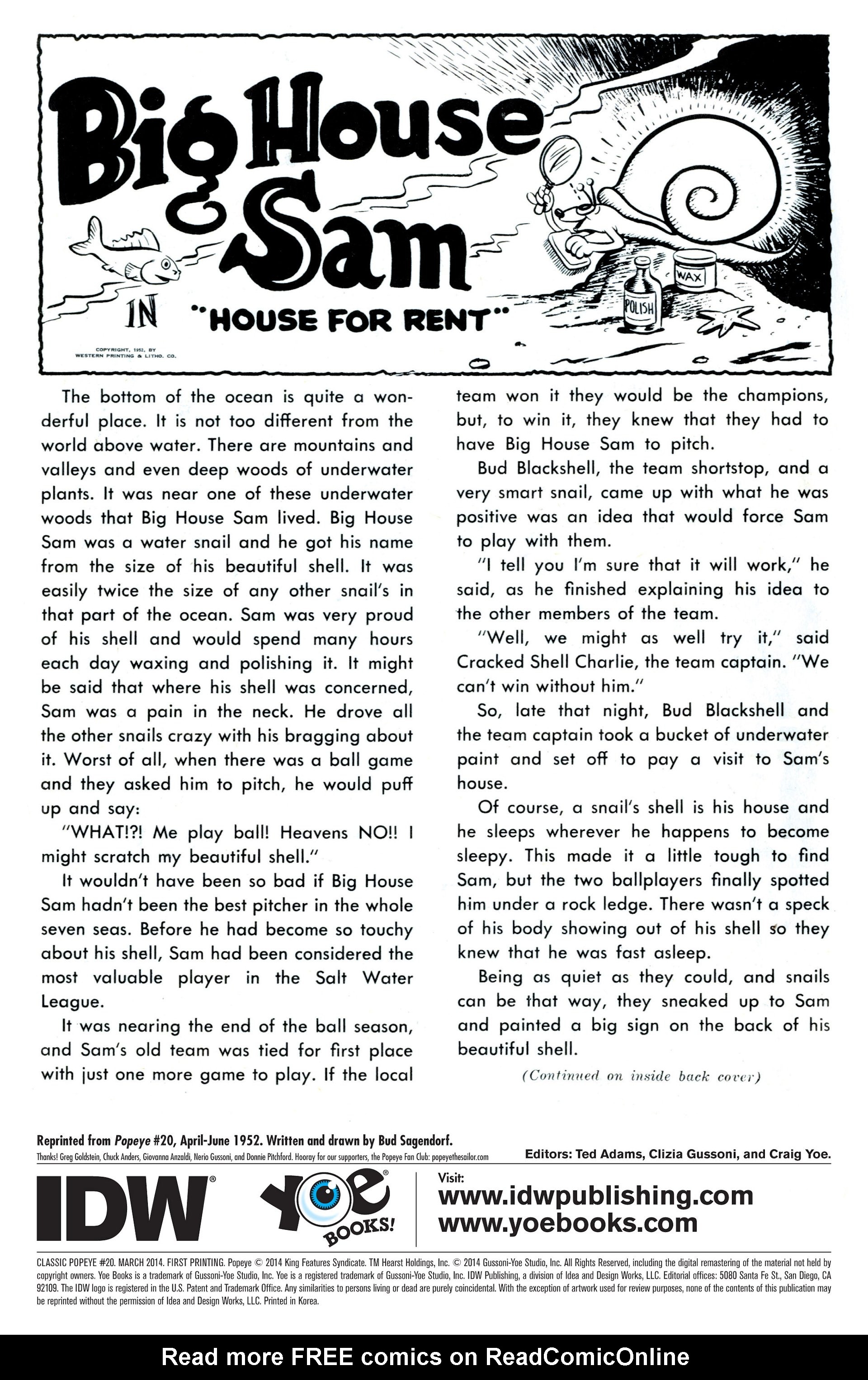 Read online Classic Popeye comic -  Issue #20 - 2