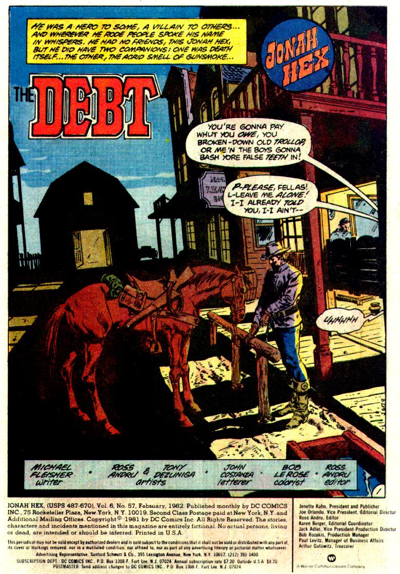 Read online Jonah Hex (1977) comic -  Issue #57 - 2