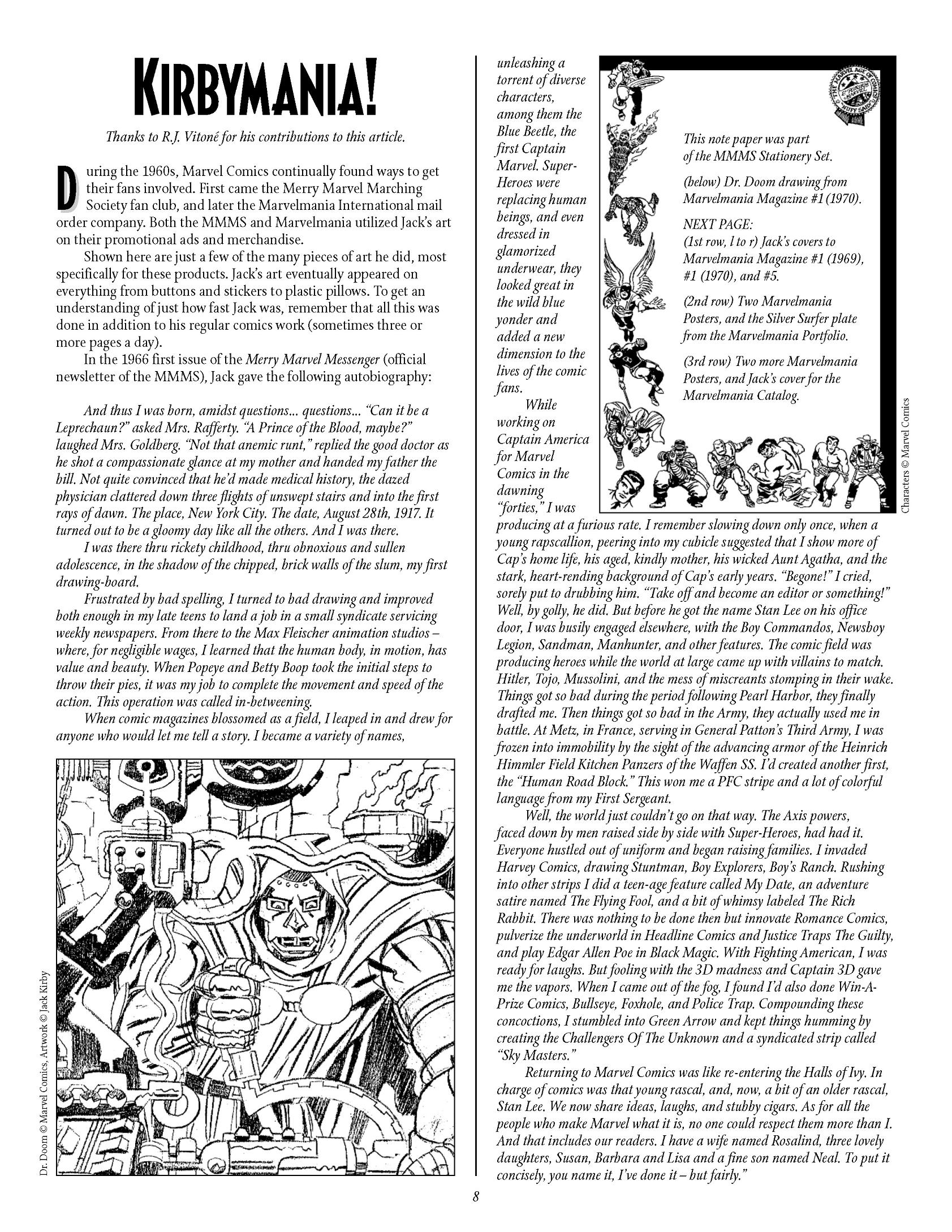 Read online The Jack Kirby Collector comic -  Issue #5 - 8