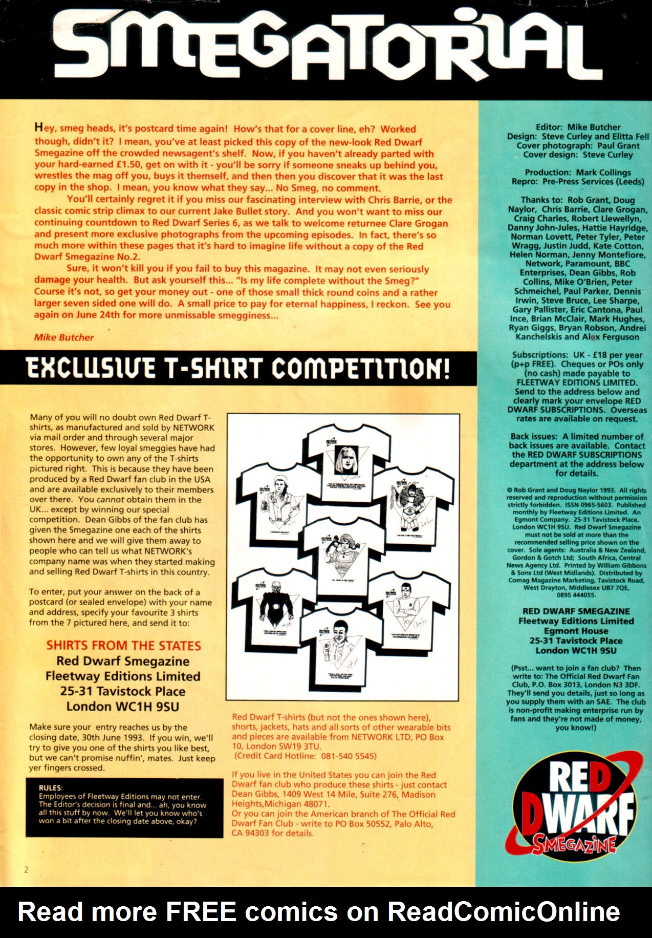 Read online Red Dwarf Smegazine (1993) comic -  Issue #2 - 2