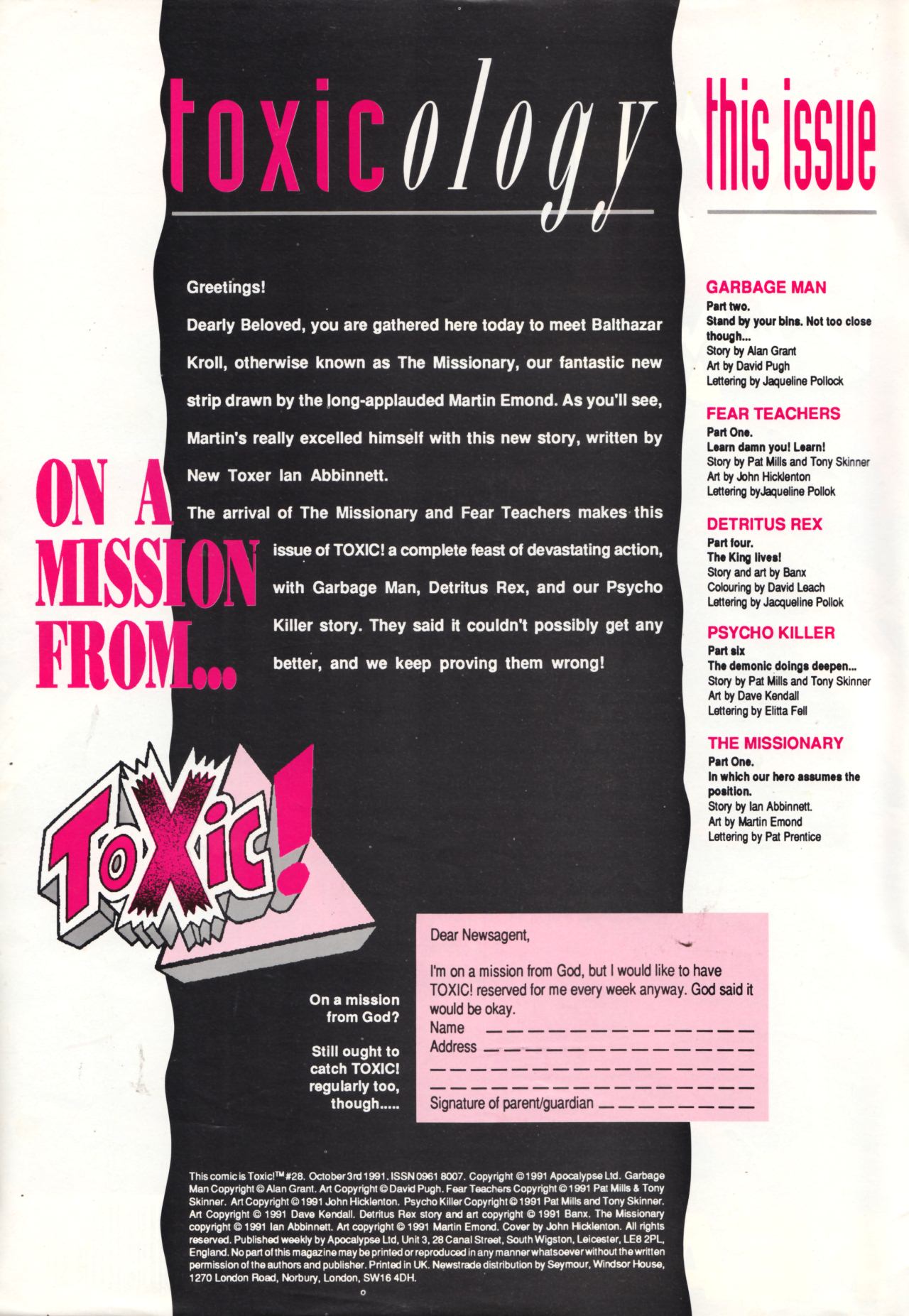 Read online Toxic! comic -  Issue #28 - 2