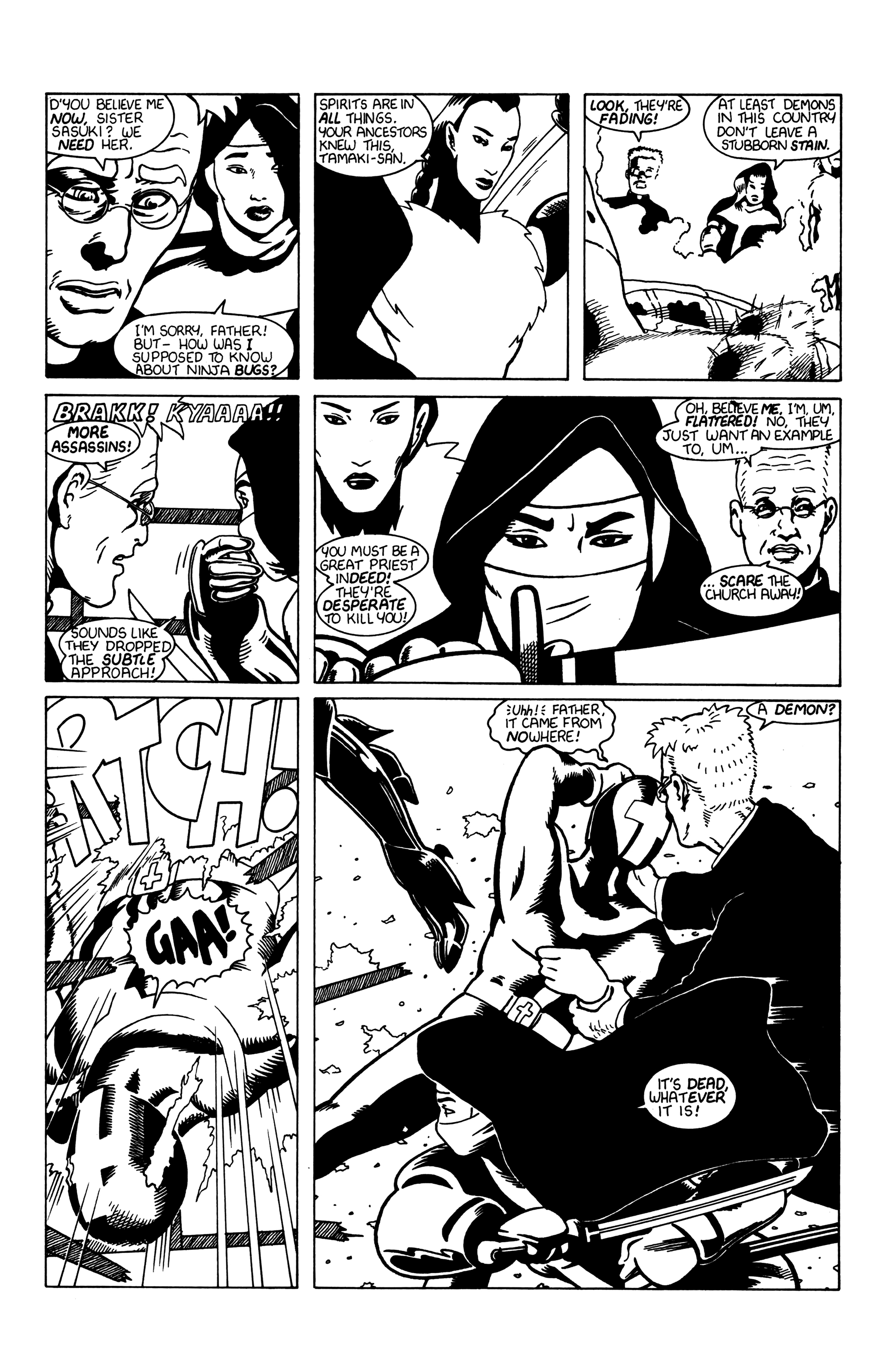 Read online Warrior Nun: Black & White comic -  Issue #8 - 7