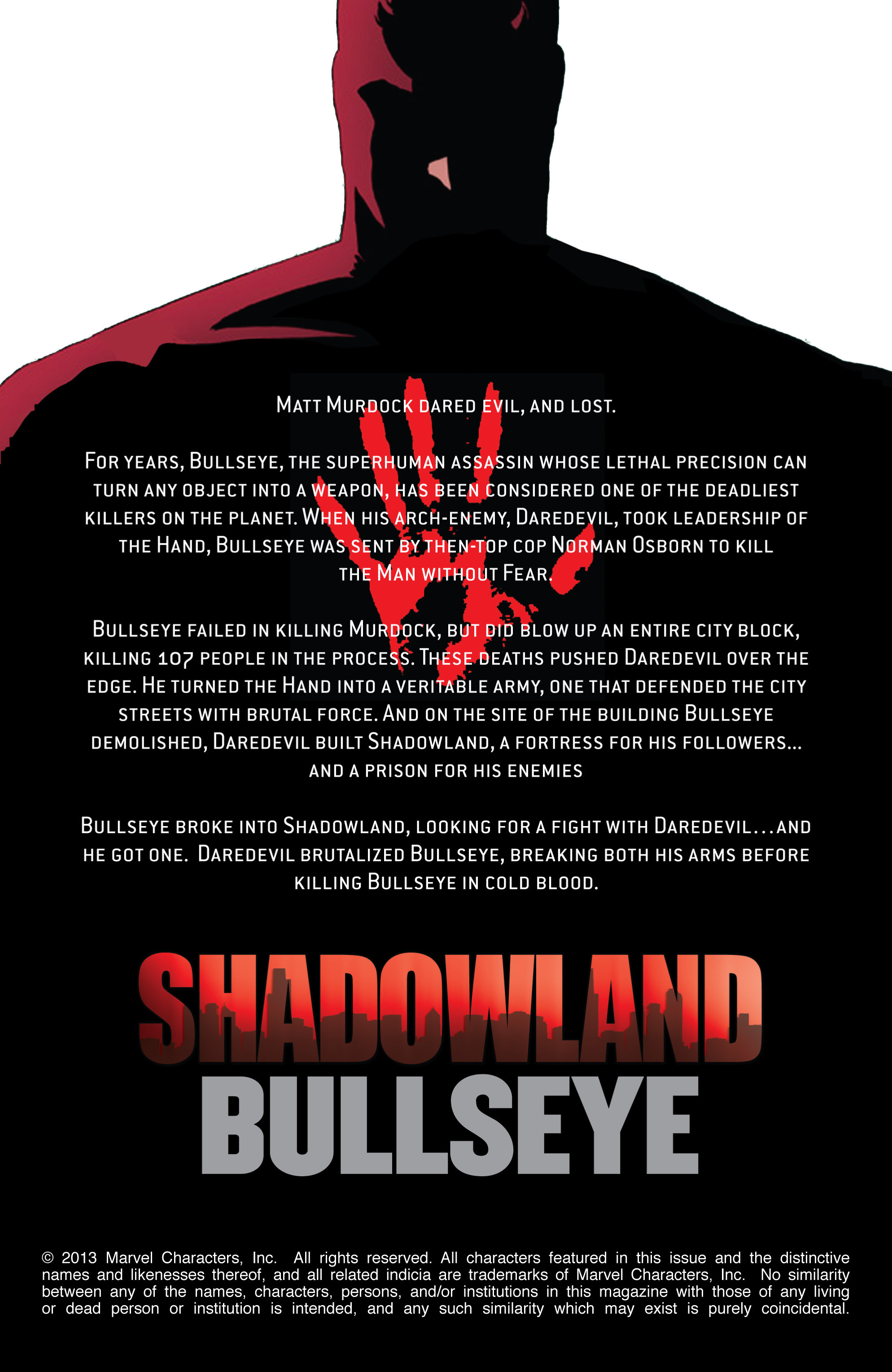 Read online Shadowland: Bullseye comic -  Issue # Full - 2
