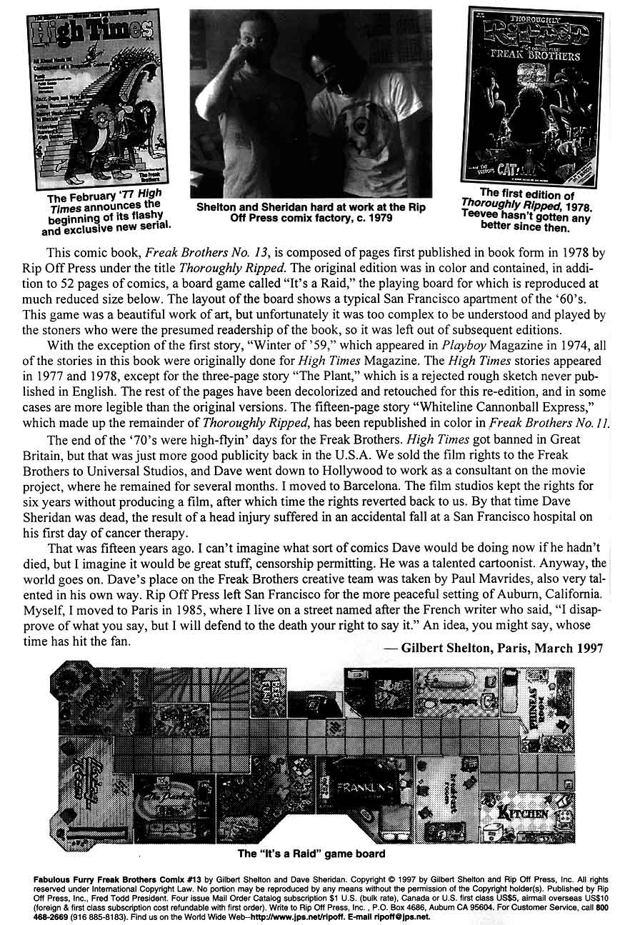 Read online The Fabulous Furry Freak Brothers comic -  Issue #13 - 2