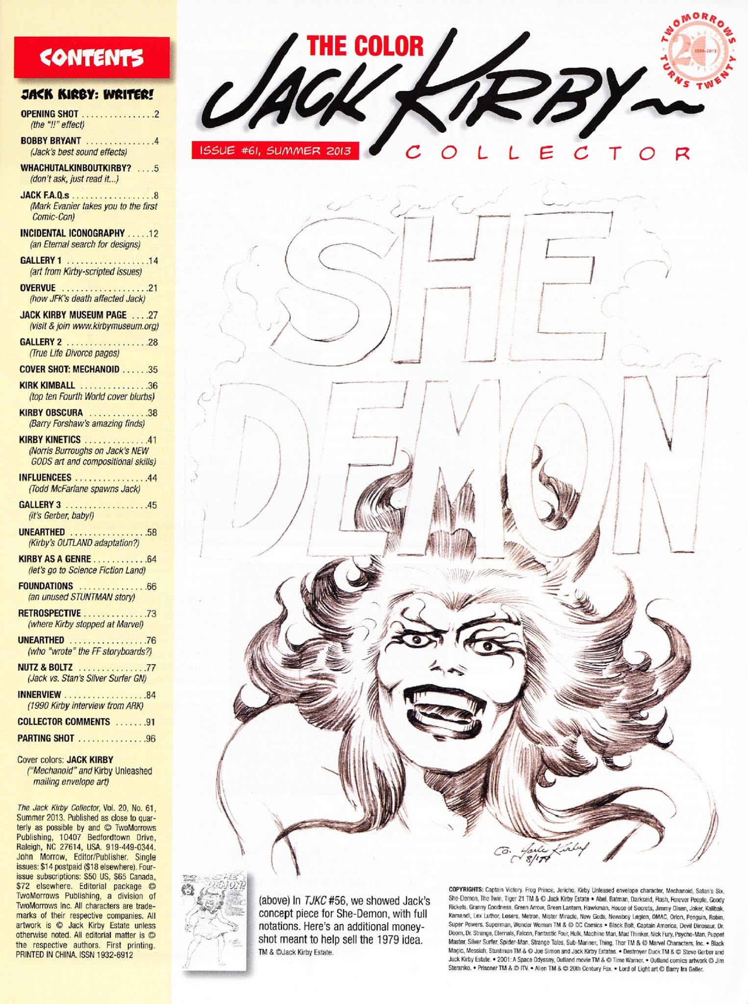 Read online The Jack Kirby Collector comic -  Issue #61 - 2