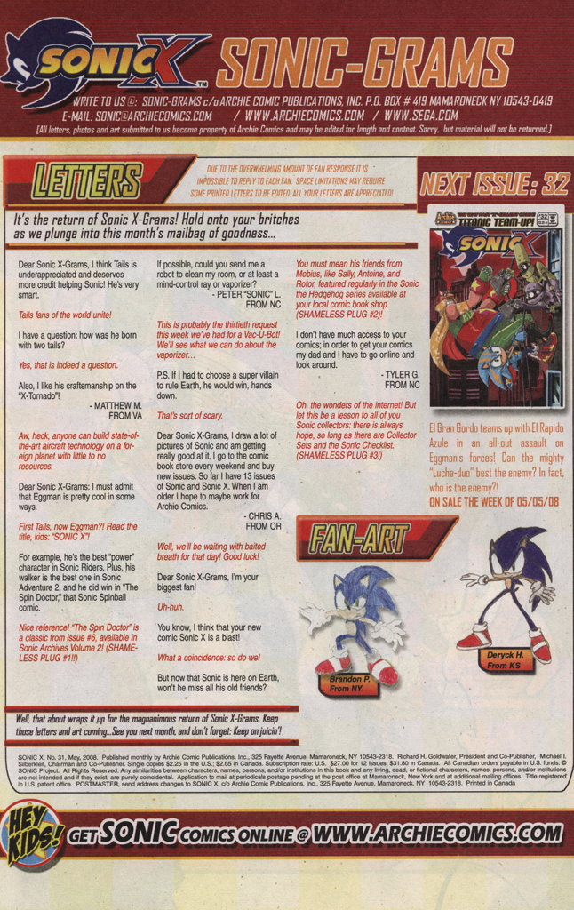 Read online Sonic X comic -  Issue #31 - 34