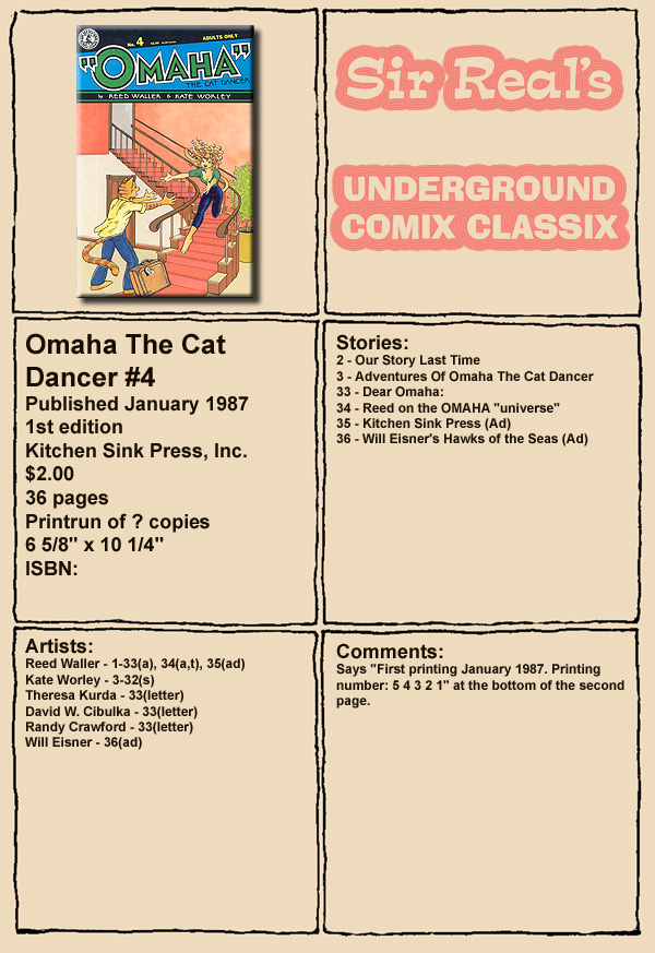 Omaha the Cat Dancer (1986) issue 4 - Page 1