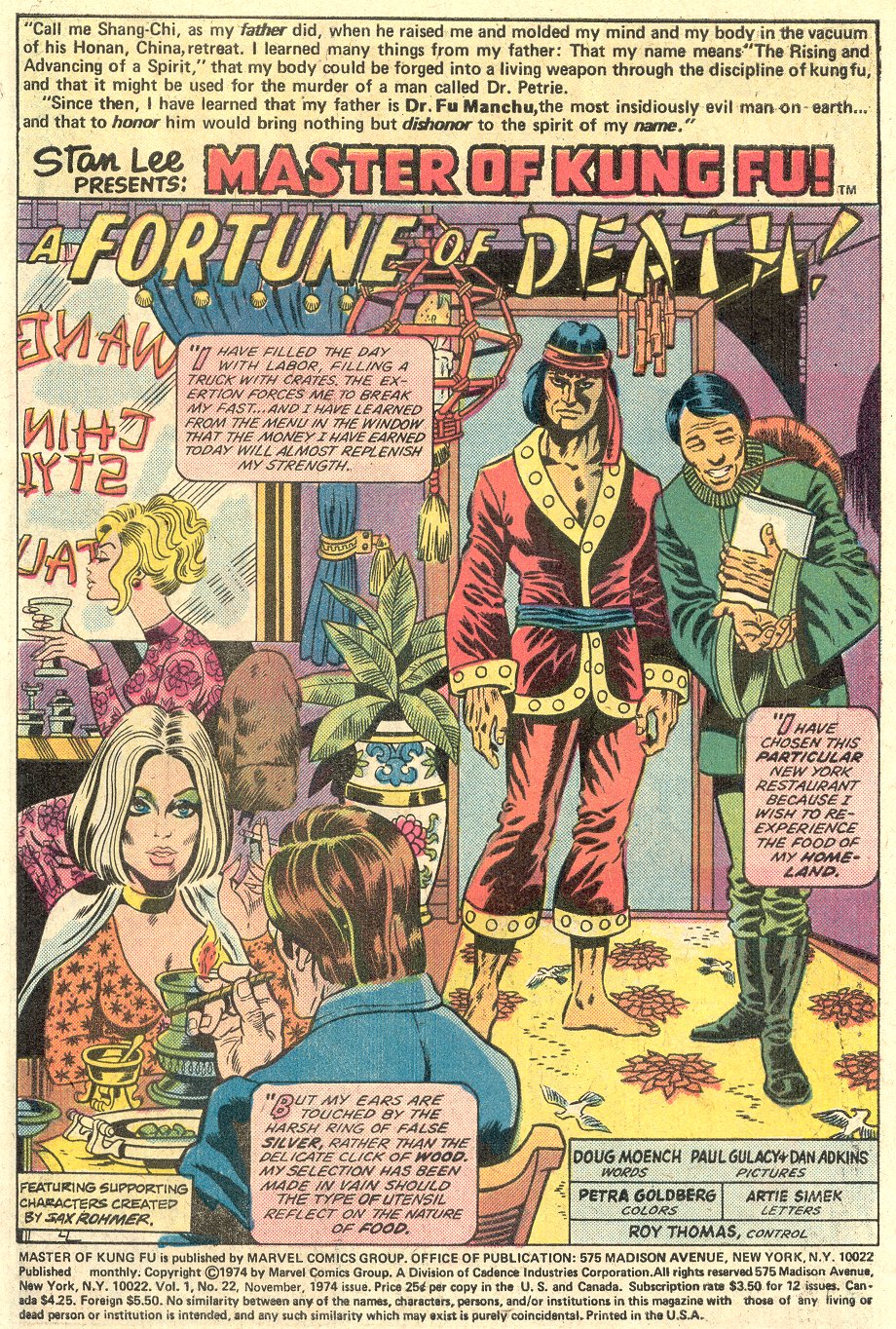 Read online Master of Kung Fu (1974) comic -  Issue #22 - 2
