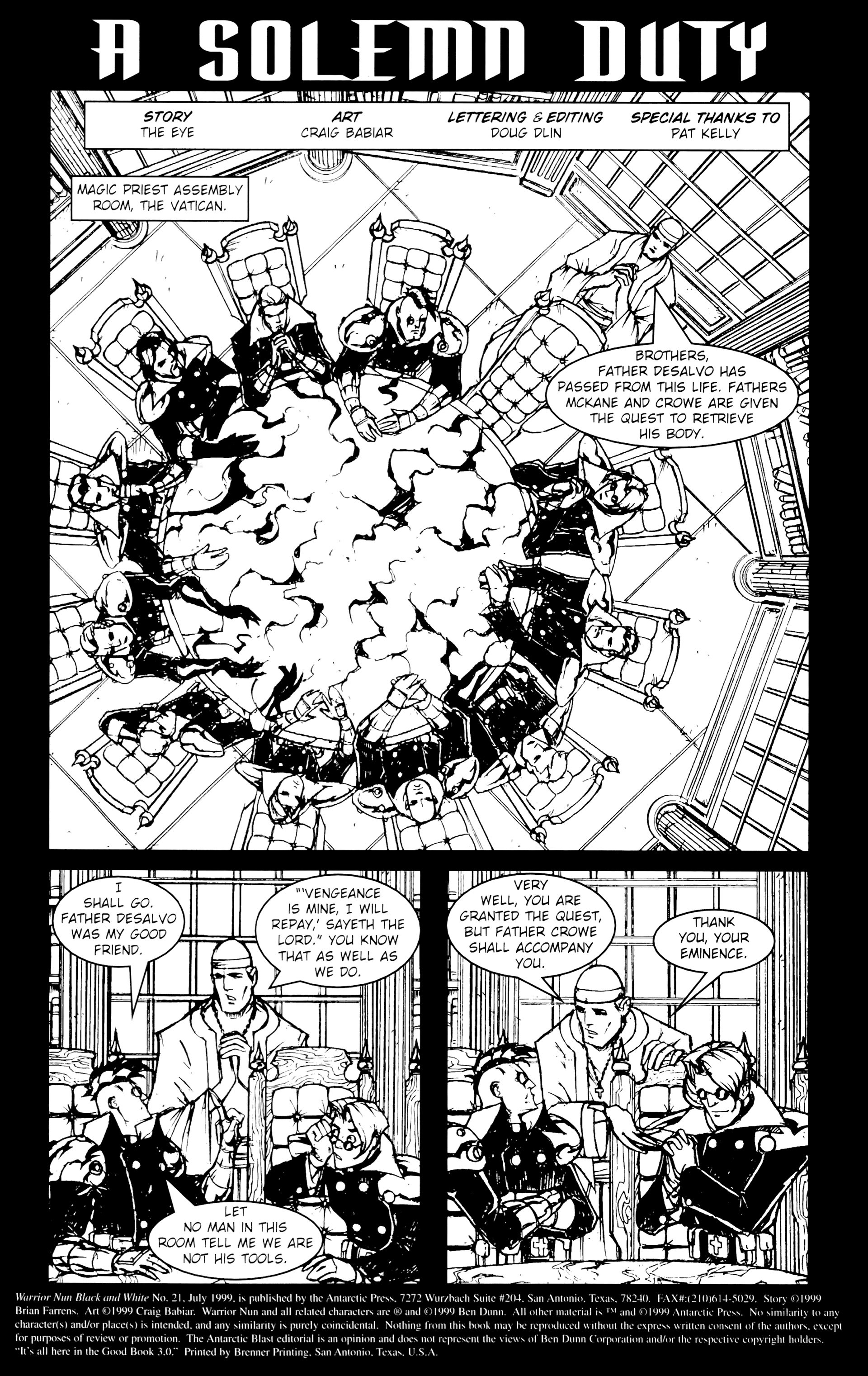 Read online Warrior Nun: Black & White comic -  Issue #21 - 3