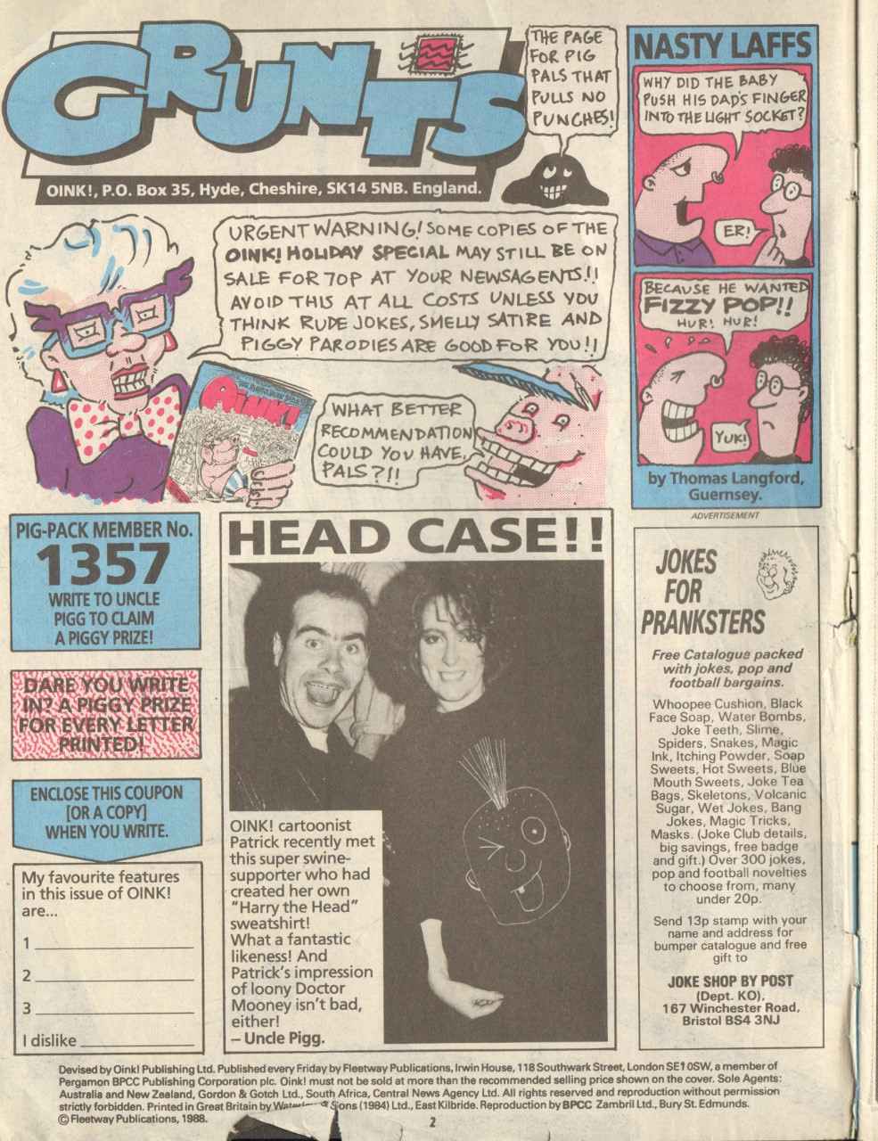 Read online Oink! comic -  Issue #61 - 2