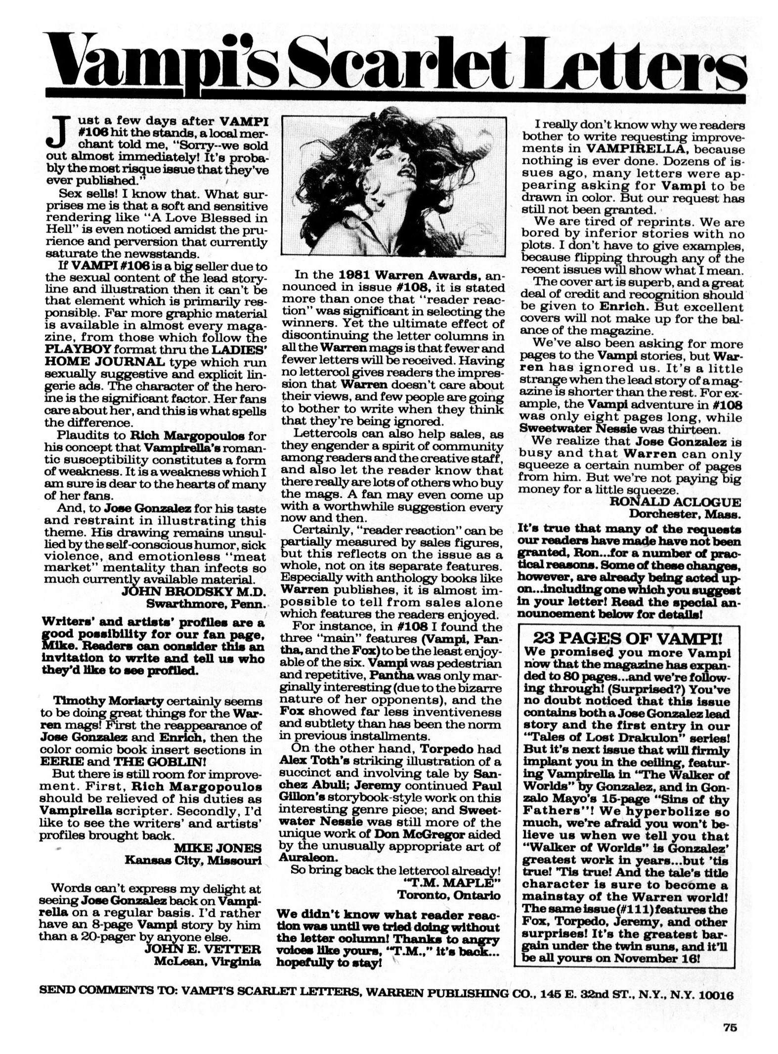 Read online Vampirella (1969) comic -  Issue #110 - 75