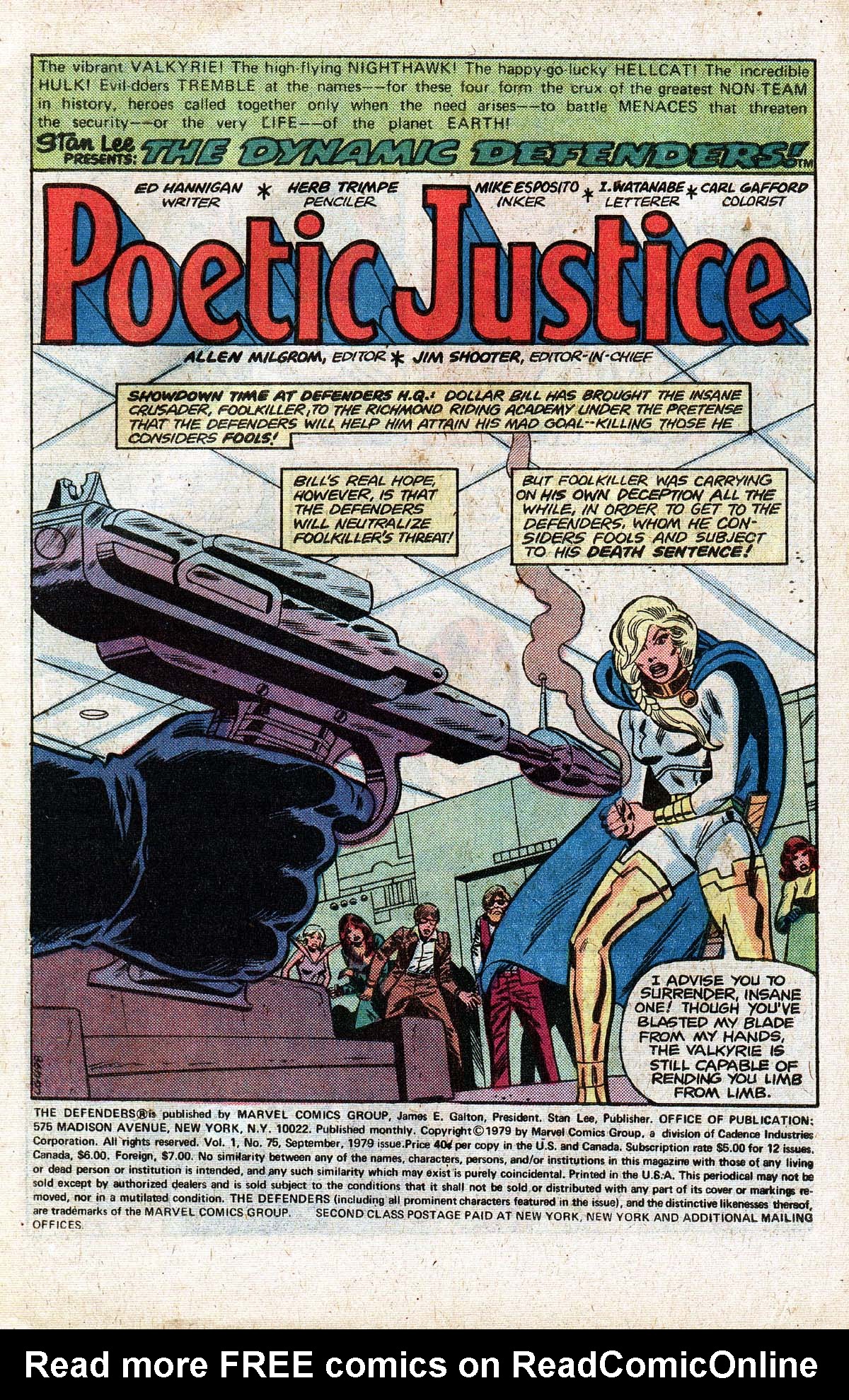 Read online The Defenders (1972) comic -  Issue #75 - 2