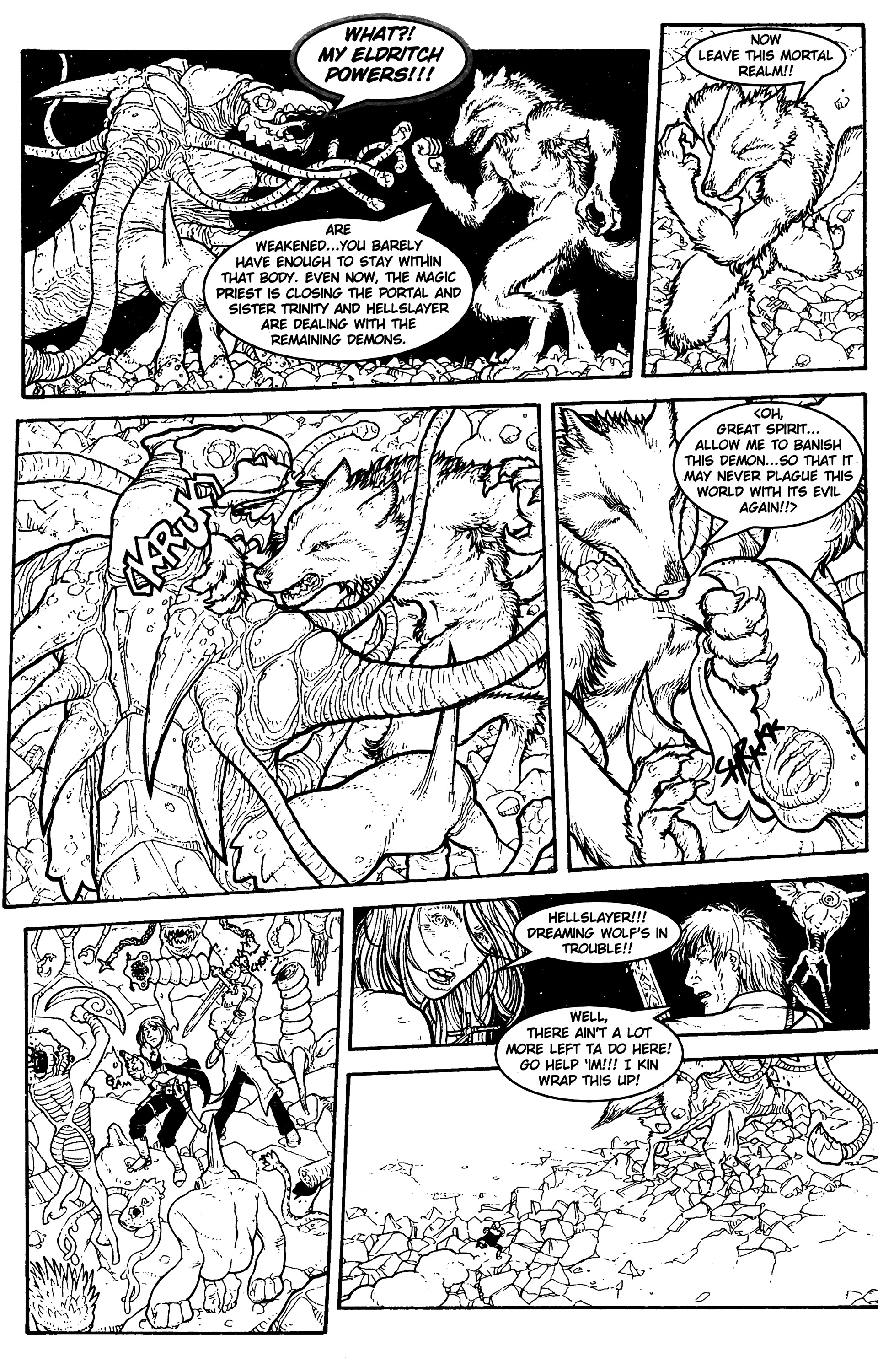 Read online Warrior Nun: Black & White comic -  Issue #17 - 19