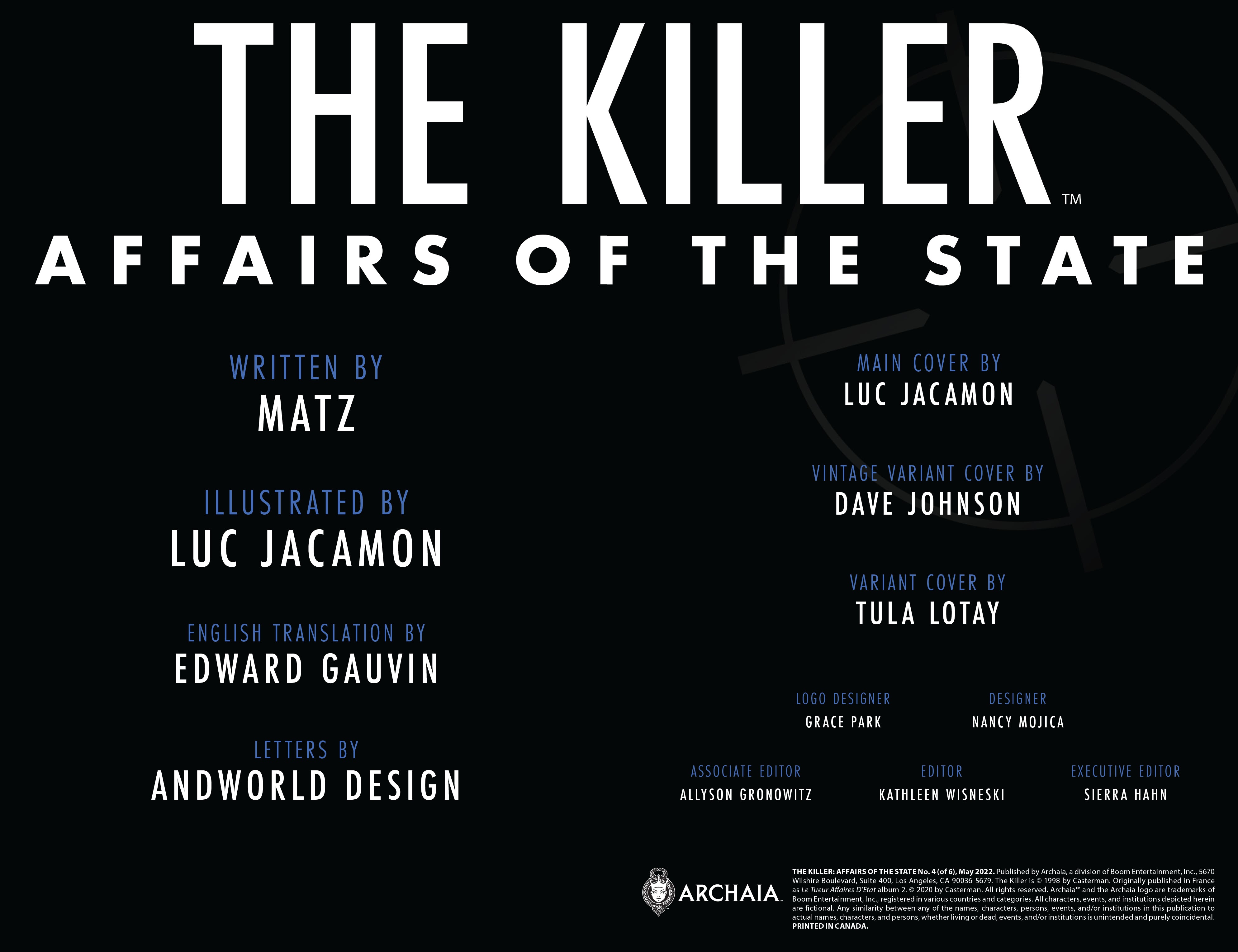 Read online The Killer: Affairs of the State comic -  Issue #4 - 2