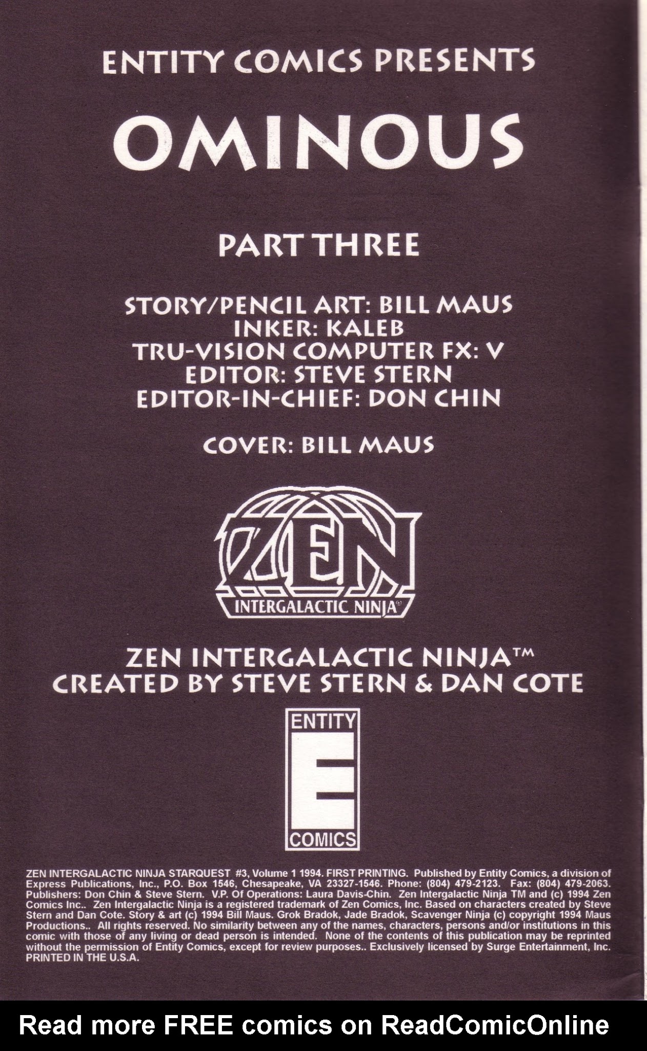 Read online Zen Intergalactic Ninja: Starquest comic -  Issue #3 - 2