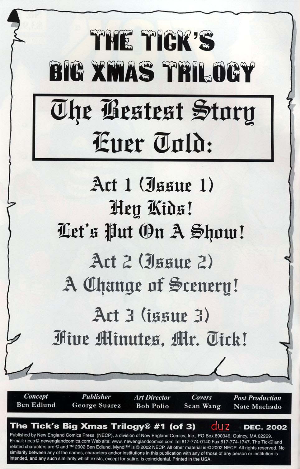 Read online The Tick's Big Xmas Trilogy comic -  Issue #1 - 2