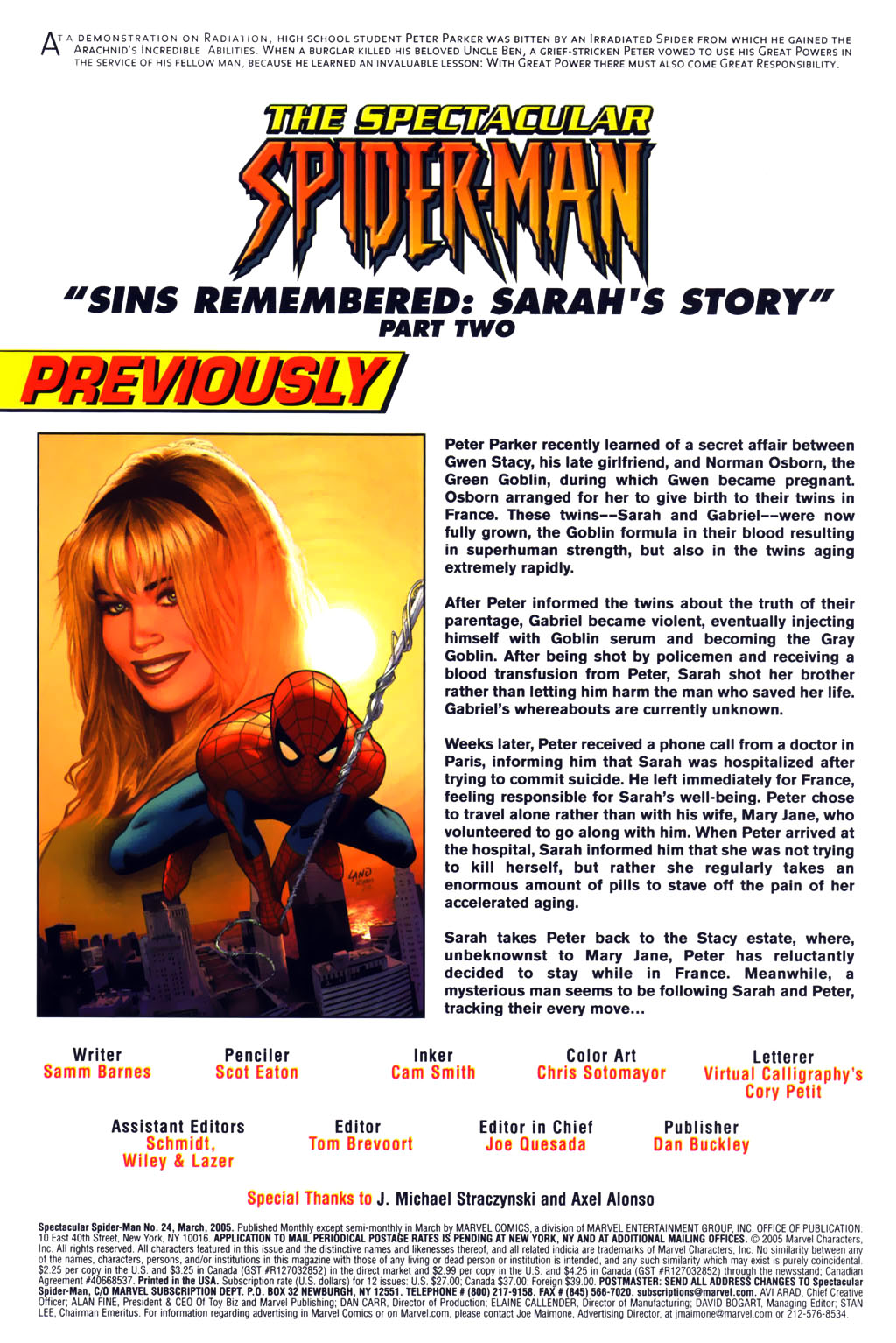 Read online The Spectacular Spider-Man (2003) comic -  Issue #24 - 2
