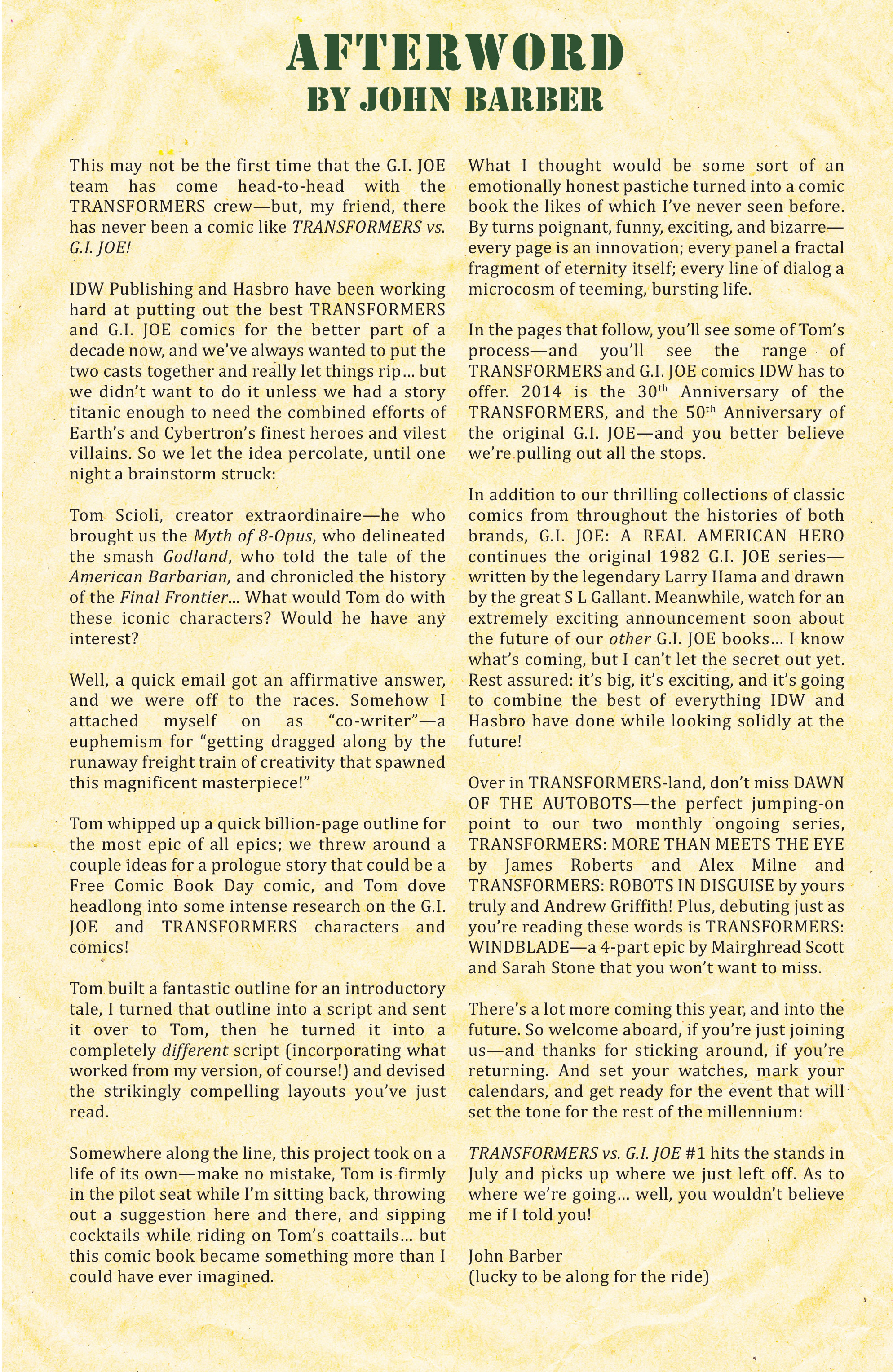 Read online Free Comic Book Day 2014 comic -  Issue # The Transformers vs. G.I. Joe 00 - 20