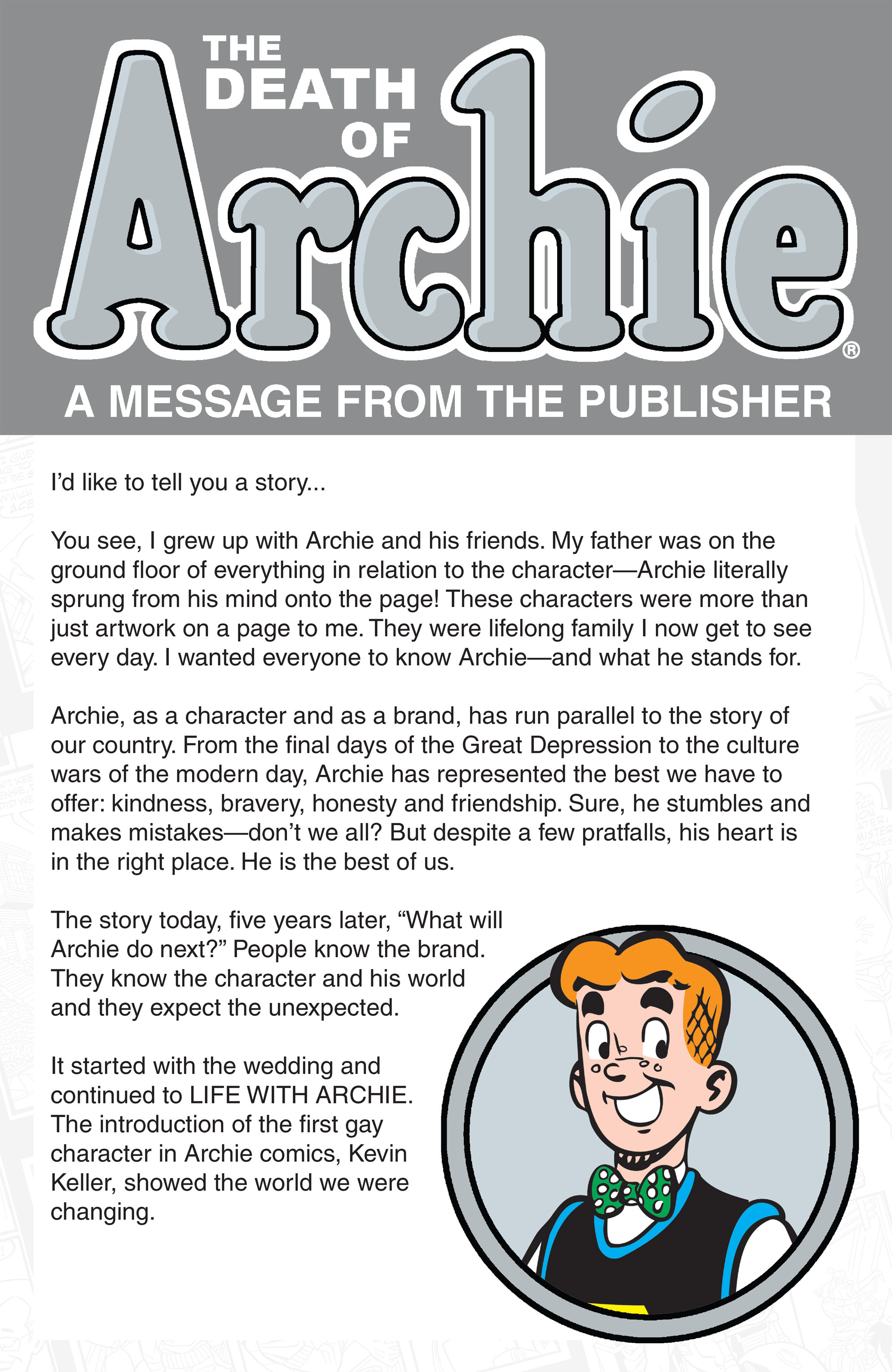 Read online The Death of Archie: A Life Celebrated comic -  Issue # TPB - 108