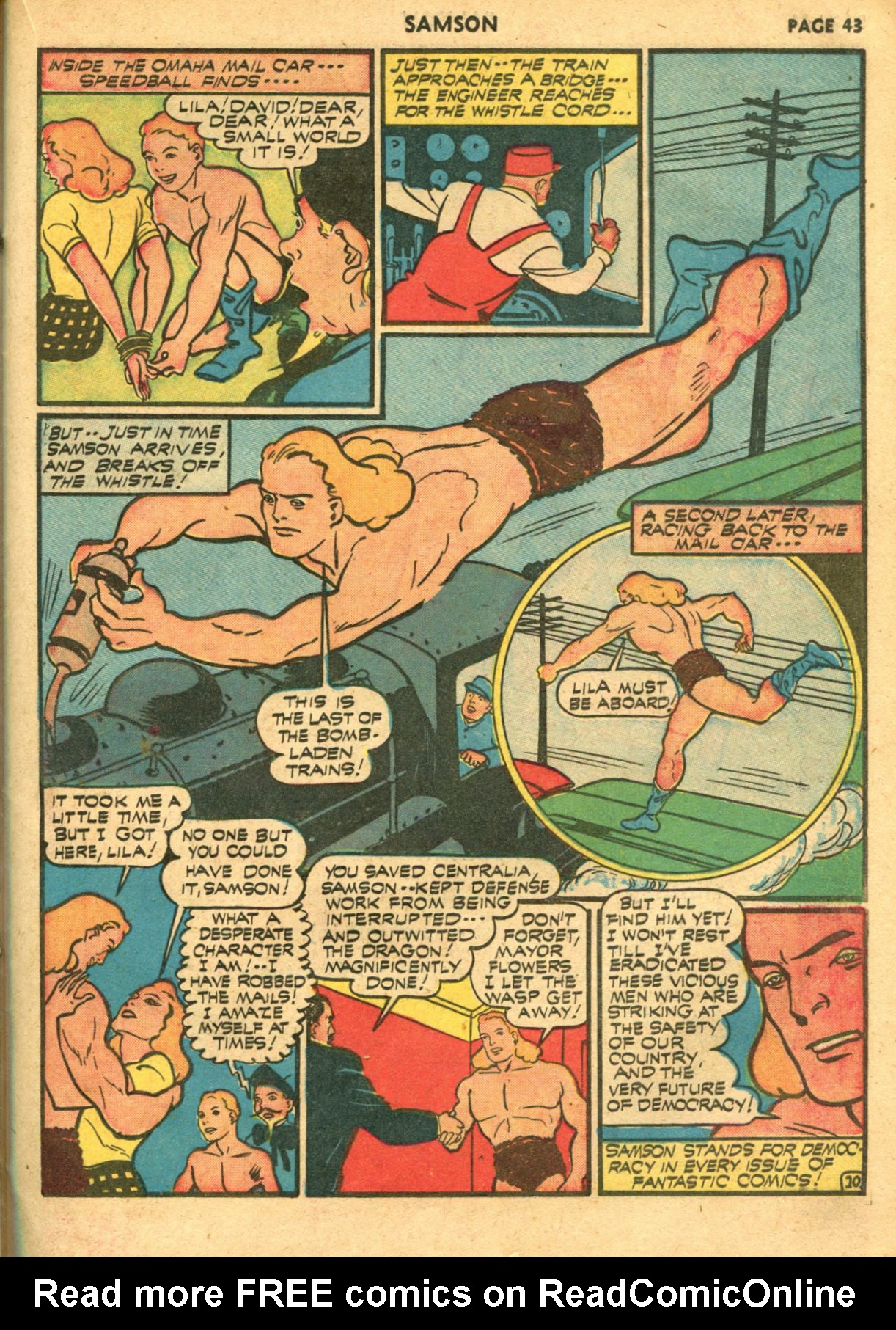 Read online Samson (1940) comic -  Issue #6 - 45