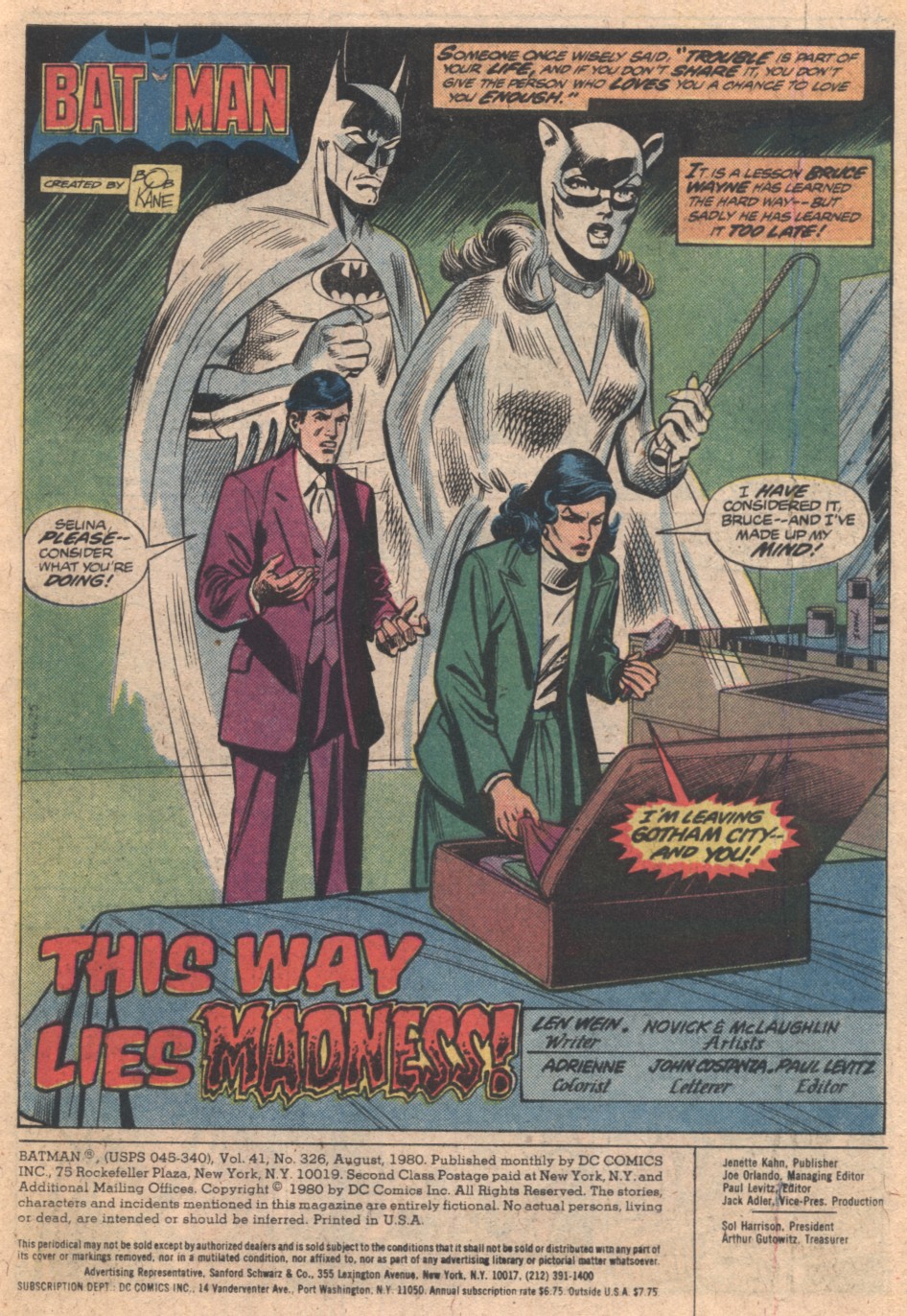 Read online Batman (1940) comic -  Issue #326 - 2