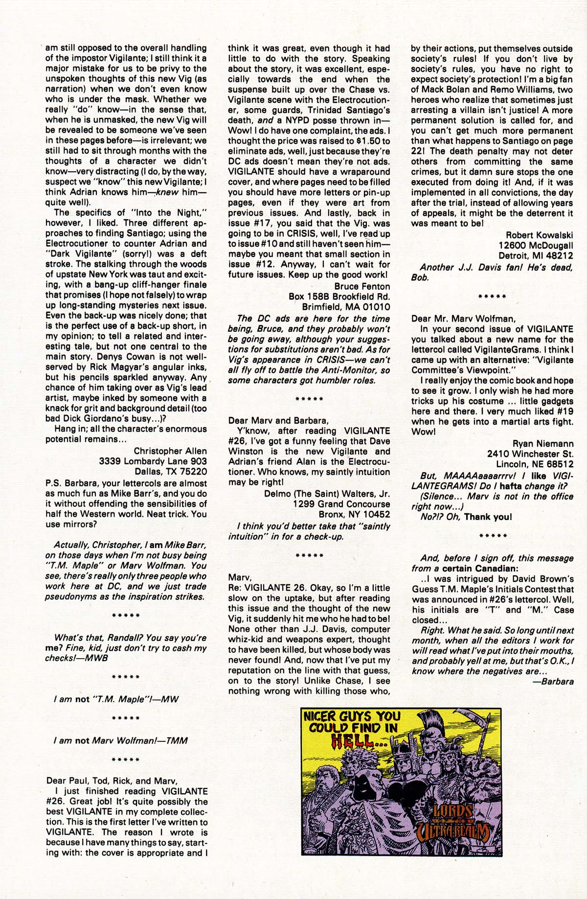 Read online Vigilante (1983) comic -  Issue #30 - 32