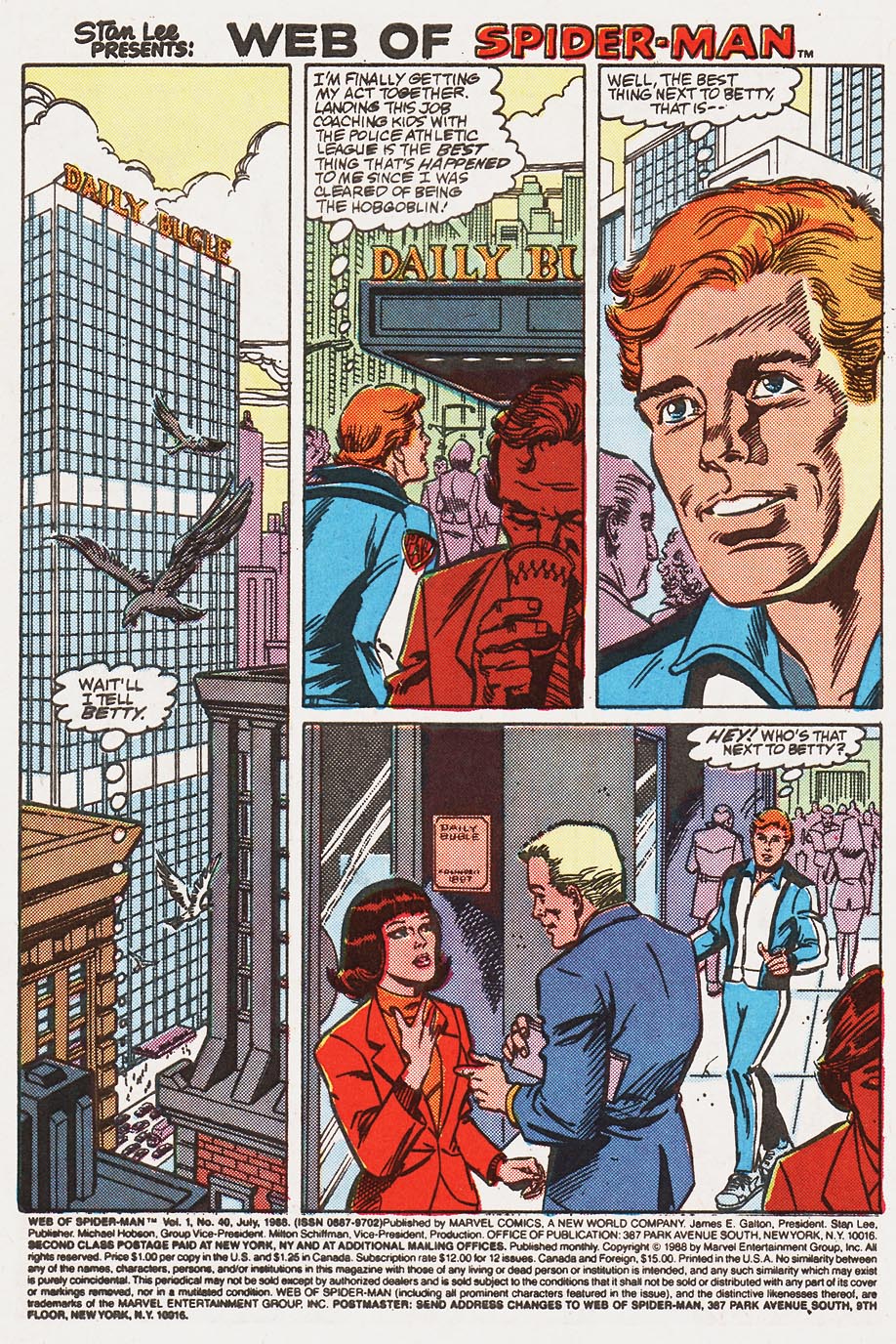 Read online Web of Spider-Man (1985) comic -  Issue #40 - 2